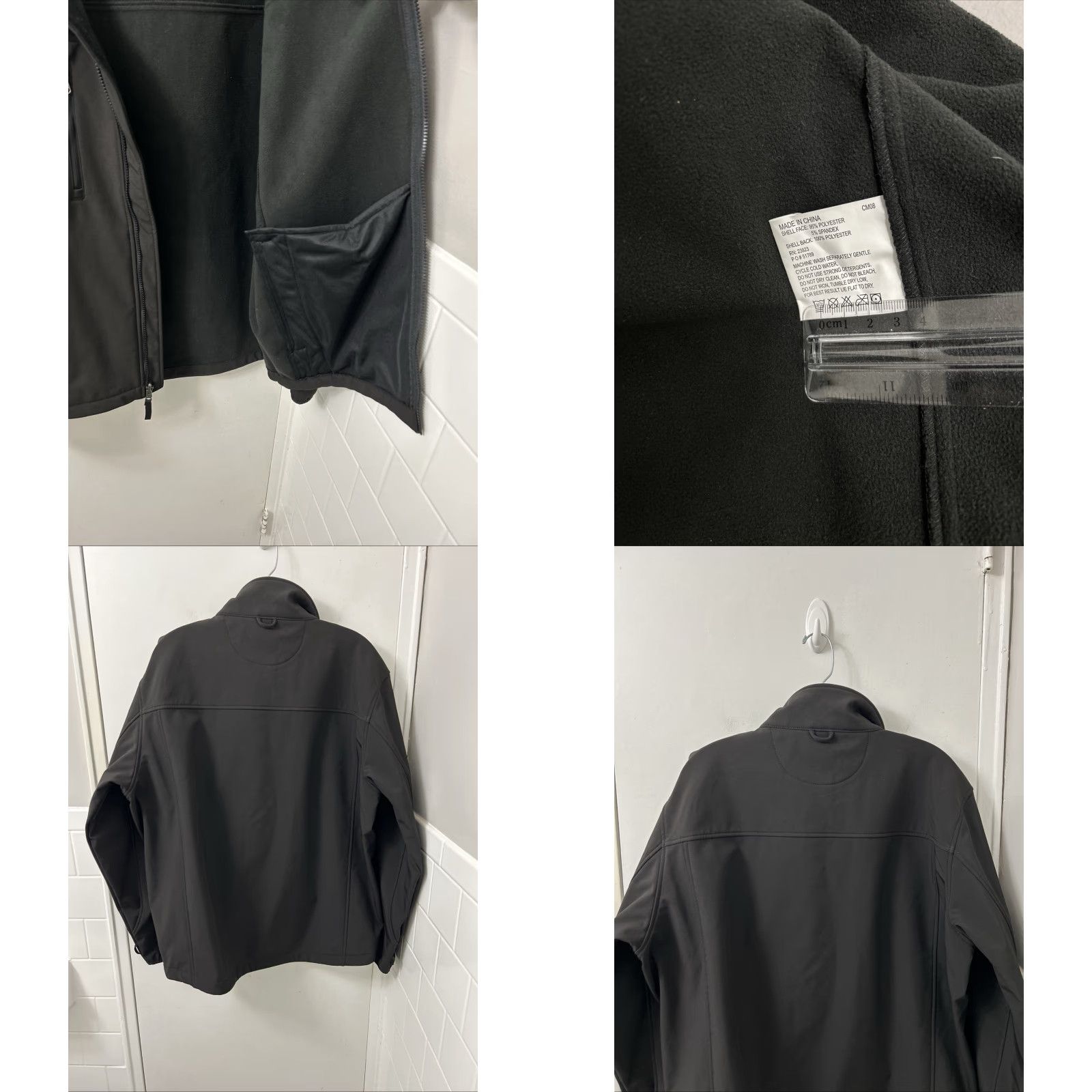 Vintage Cintas Mens Black Softshell Jacket Full Zip Fleece Lined Workwear Stand-Up Collar ZIP Pockets Embroidered LAZ Parking Logo Size US L / EU 52-54 / 3 - 8 Thumbnail