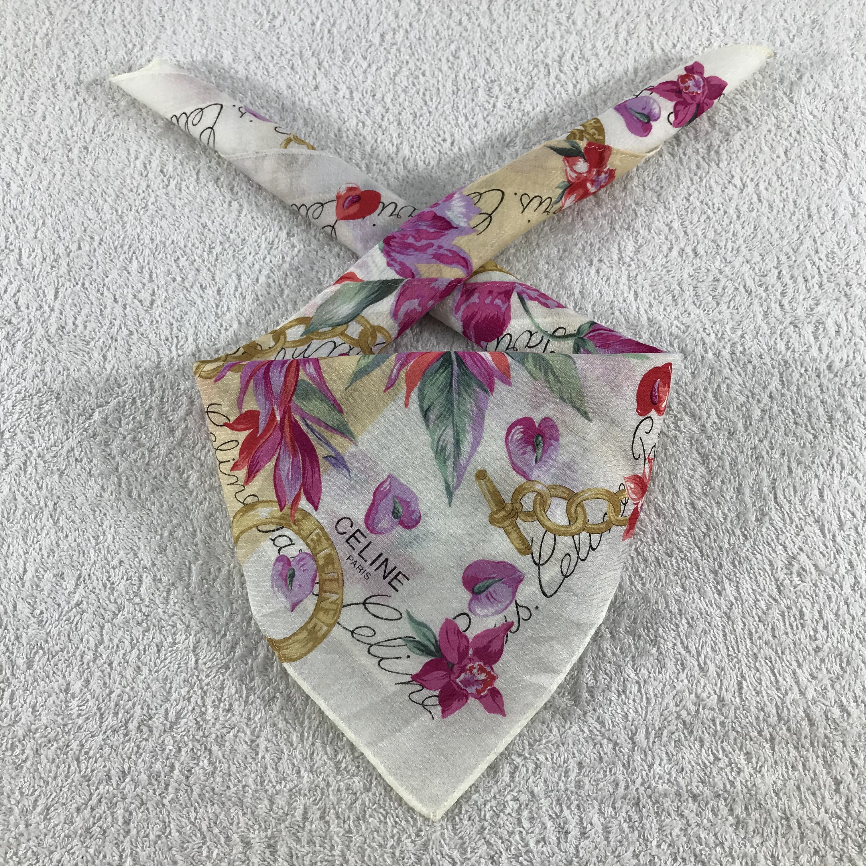 Celine × Vintage Celine Bandana / Handkerchief / Neckerchief - S207 Size ONE SIZE - 3 Thumbnail