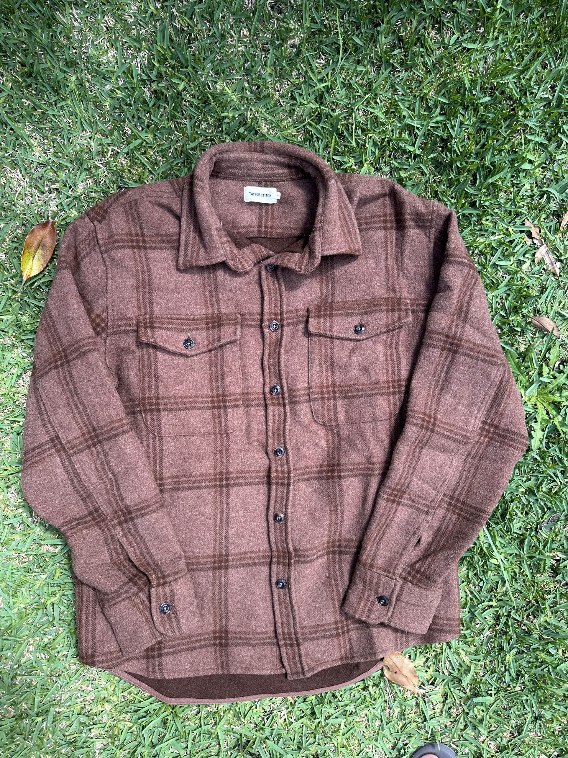 Taylor Stitch The Maritime Shirt Jacket in Espresso Plaid Wool | Grailed