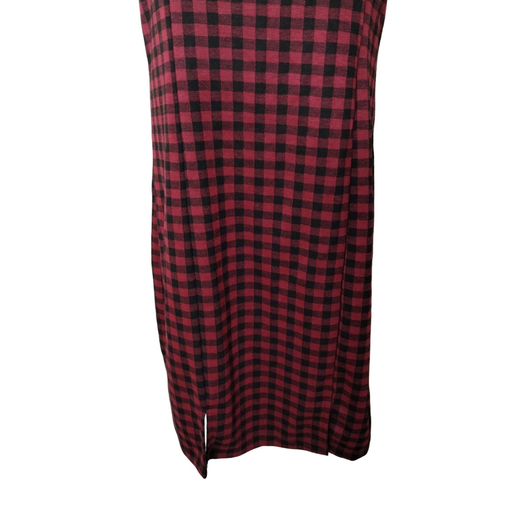 Other Good Luck Gem Juniors Large Burgundy and Black Plaid Shift D Size L / US 10 / IT 46 - 2 Thumbnail