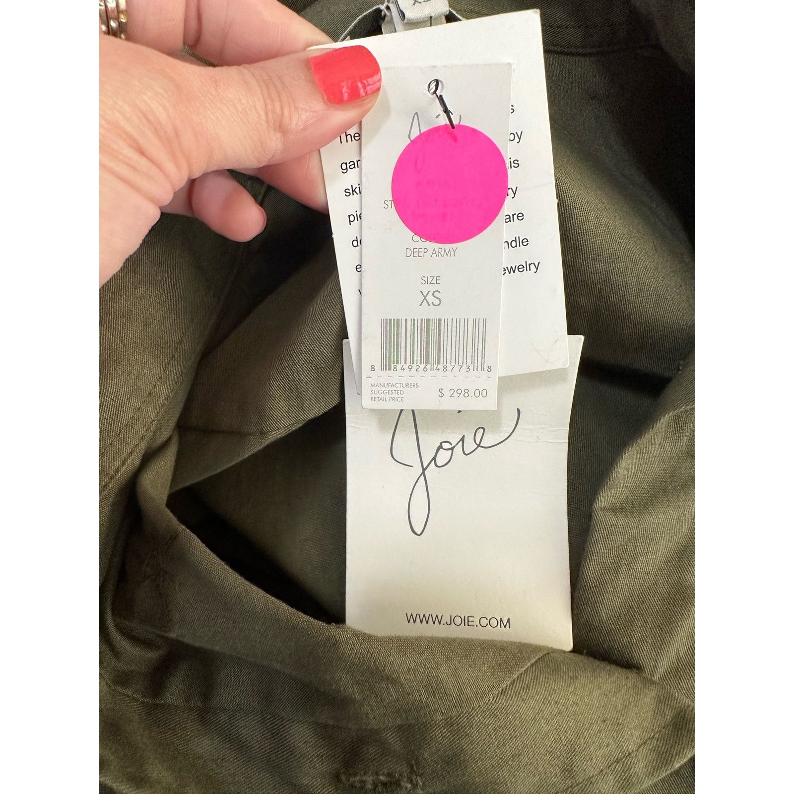 Joie Joie “Hayfa” Military Green Button Front Floral Shirt XS Size XS / US 0-2 / IT 36-38 - 5 Thumbnail