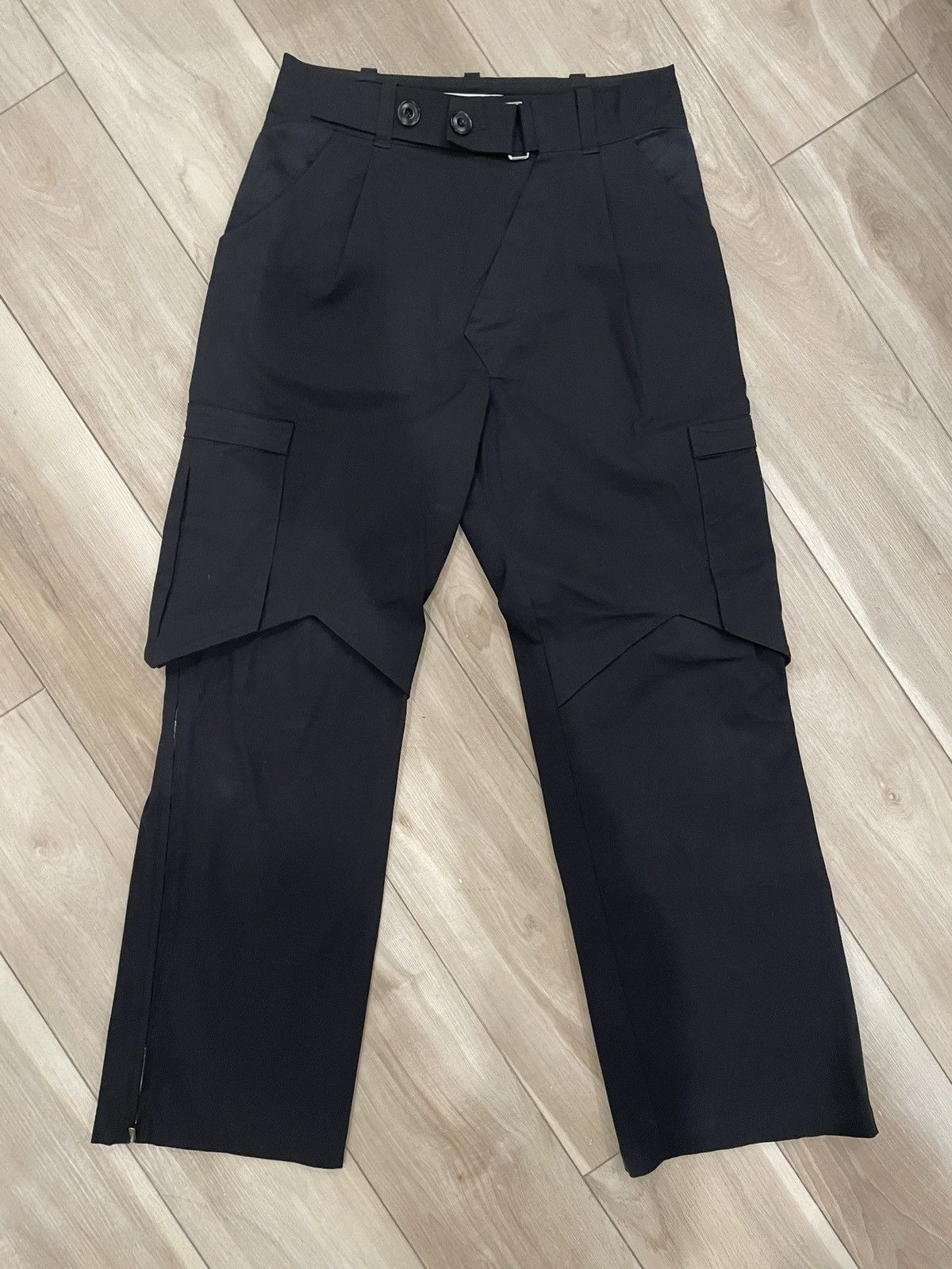 image of Kiko Kostadinov Bindra Cargo Trousers in Black, Men's (Size 30)