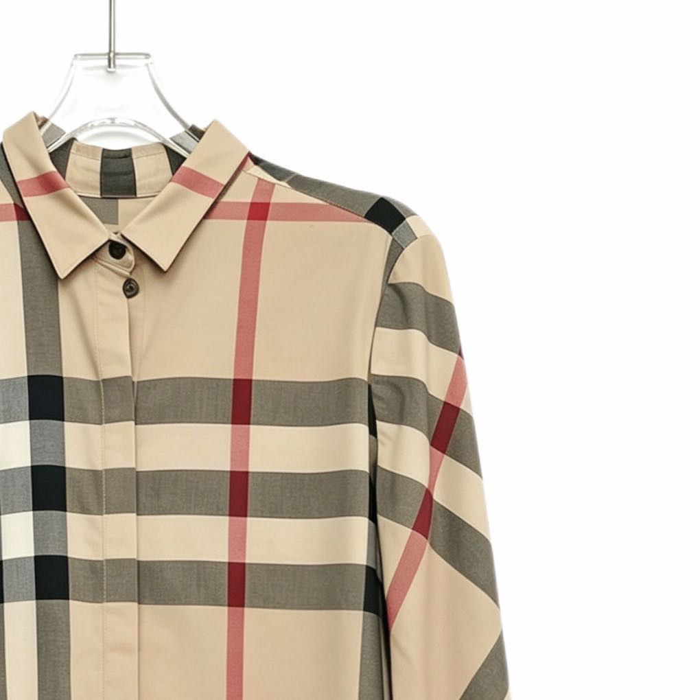 Burberry Burberry Check Regular Lapel Long Sleeve Shirt K26WX Size US S / EU 44-46 / 1 - 3 Thumbnail