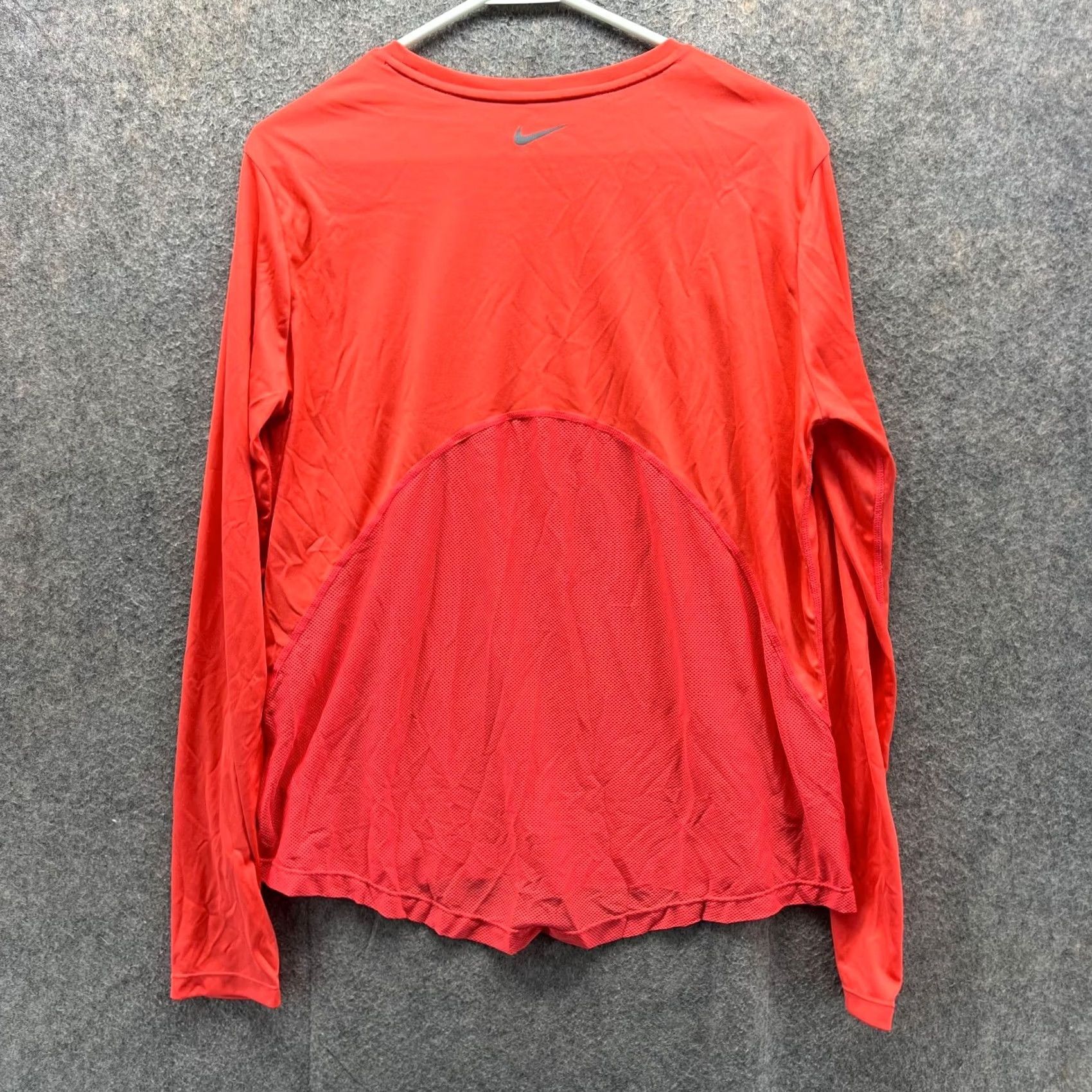 Nike Nike Shirt Women Large Orange Dri-Fit Long Sleeve Running Shirt Mil er Swoosh Size L / US 10 / IT 46 - 2 Thumbnail