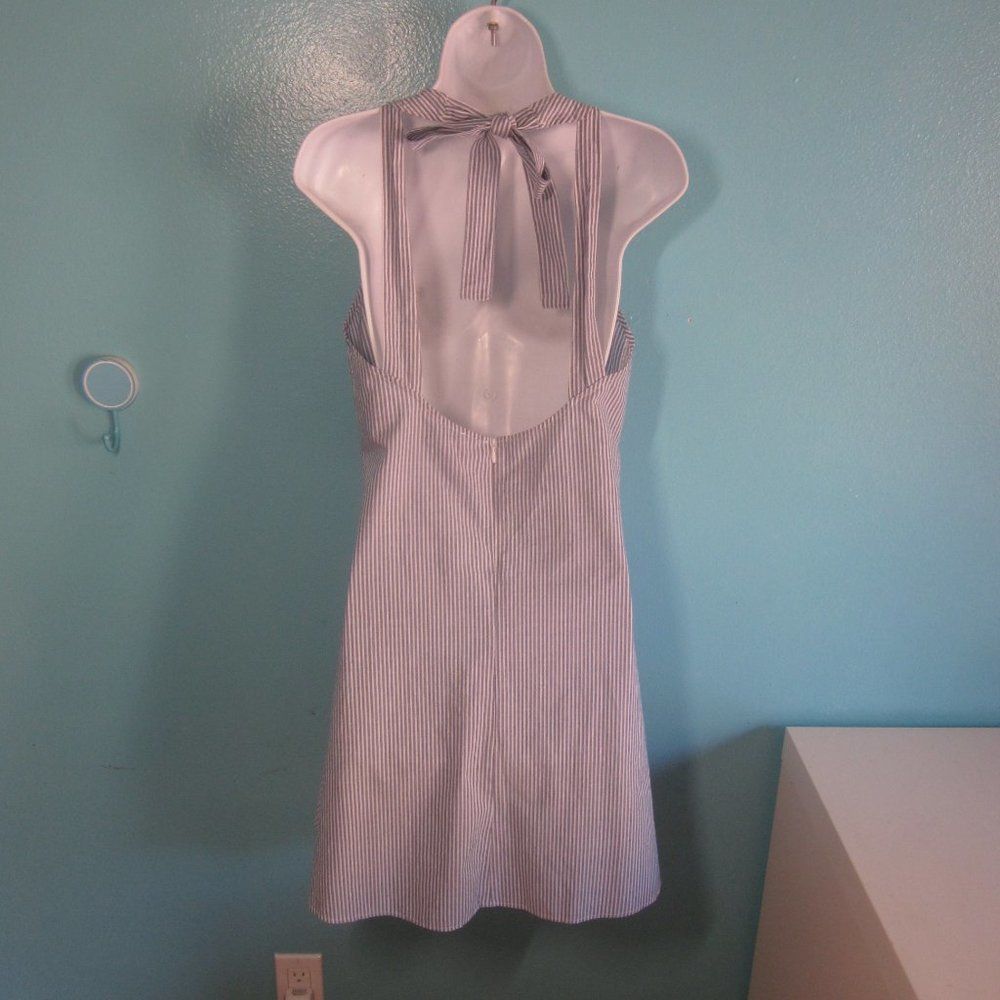 Mavi Mavi Sustainable Cotton Summer Dress Womens Size S Tie Back Blue Stripe Size S / US 4 / IT 40 - 7 Thumbnail