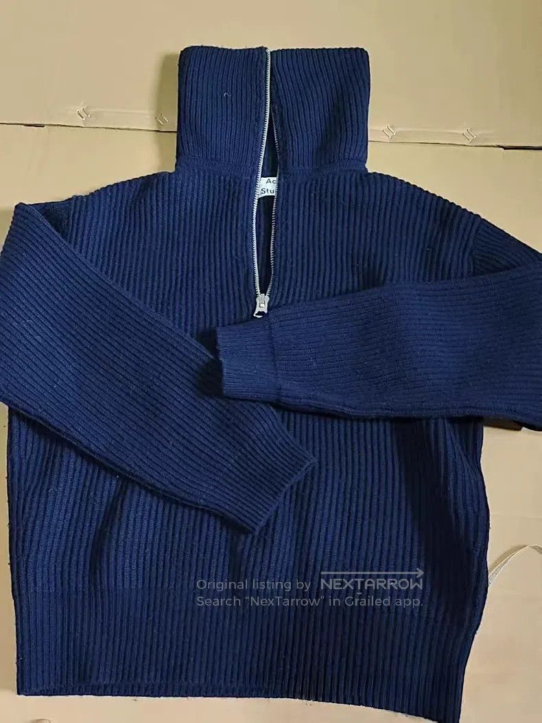 Acne Studios Acne Studios Ladies half-zip high-neck knitted top, navy b Size XS / US 0-2 / IT 36-38 - 2 Thumbnail