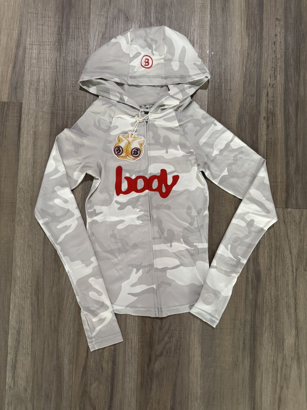 Body By Raven Grey Camo Zip Up Hoodie