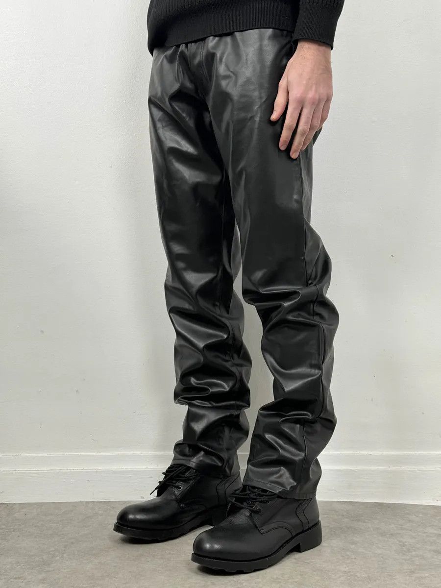 Versace 2000s Versace Black Cozy Faux Leather Pants Size US 32 / EU 48 - 2 Thumbnail