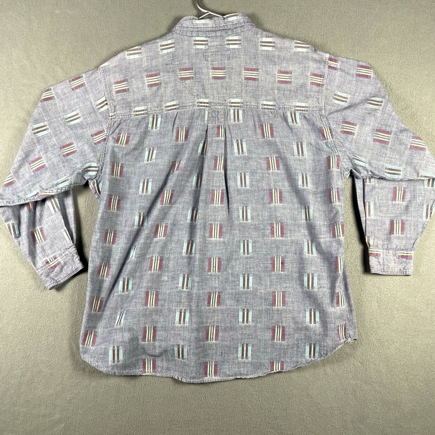 Lee VINTAGE Lee Button-Up Shirt Long Sleeve Geometric Aztec Mens Large Gray Cotton Knit Size US L / EU 52-54 / 3 - 3 Thumbnail