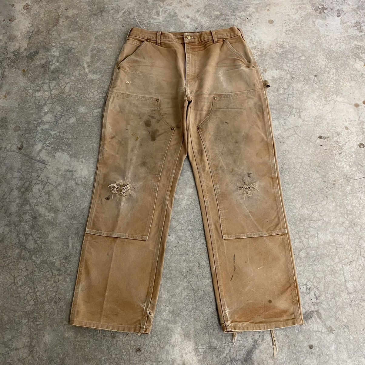 Carhartt Vintage Carhartt Double Knee Faded Tan Carpenter Pants Size US 34 / EU 50 - 1 Thumbnail