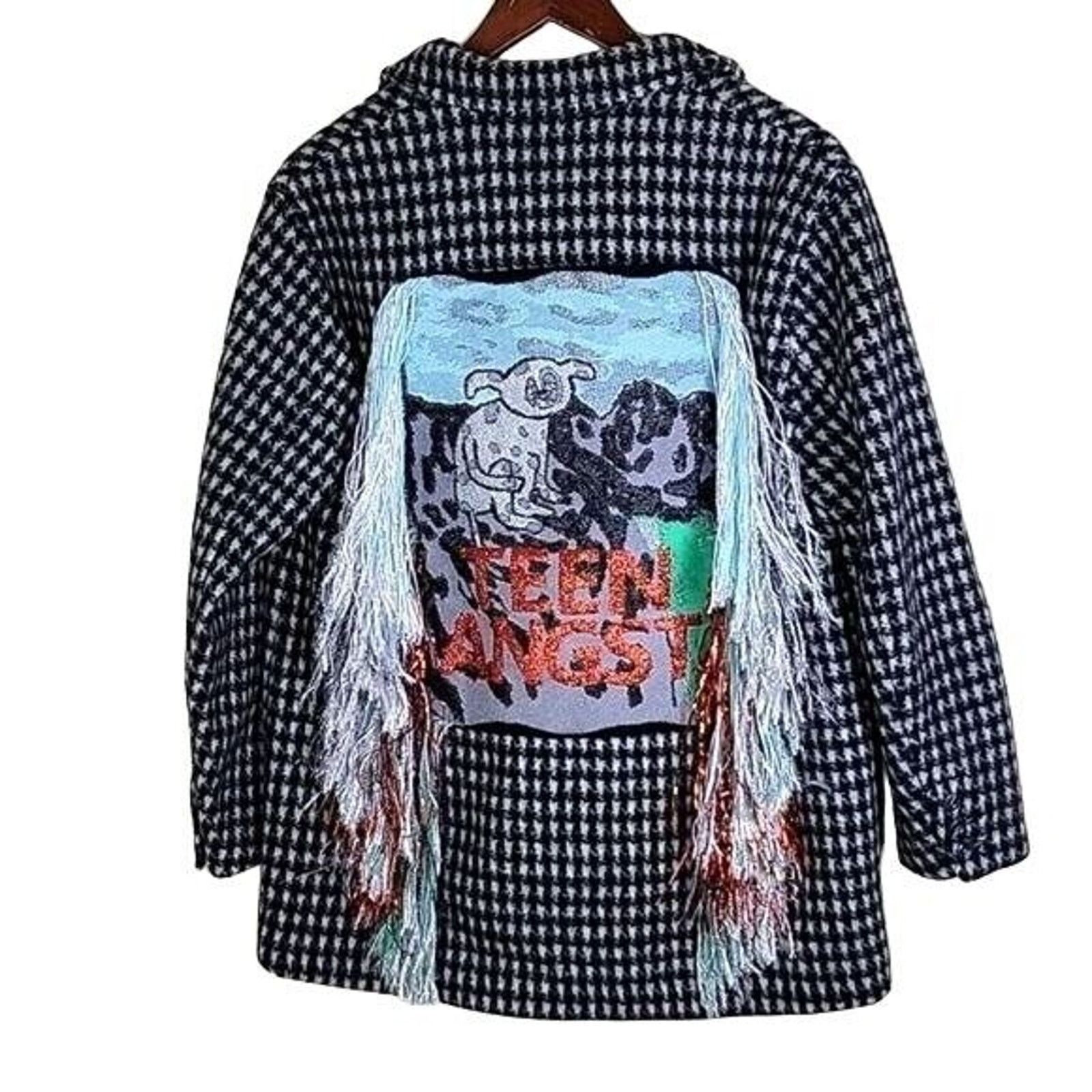 Daniel Palillo Daniel Palillo "Doggy Dog Doggy" Houndstooth Wool Overcoat Size S / US 4 / IT 40 - 4 Thumbnail