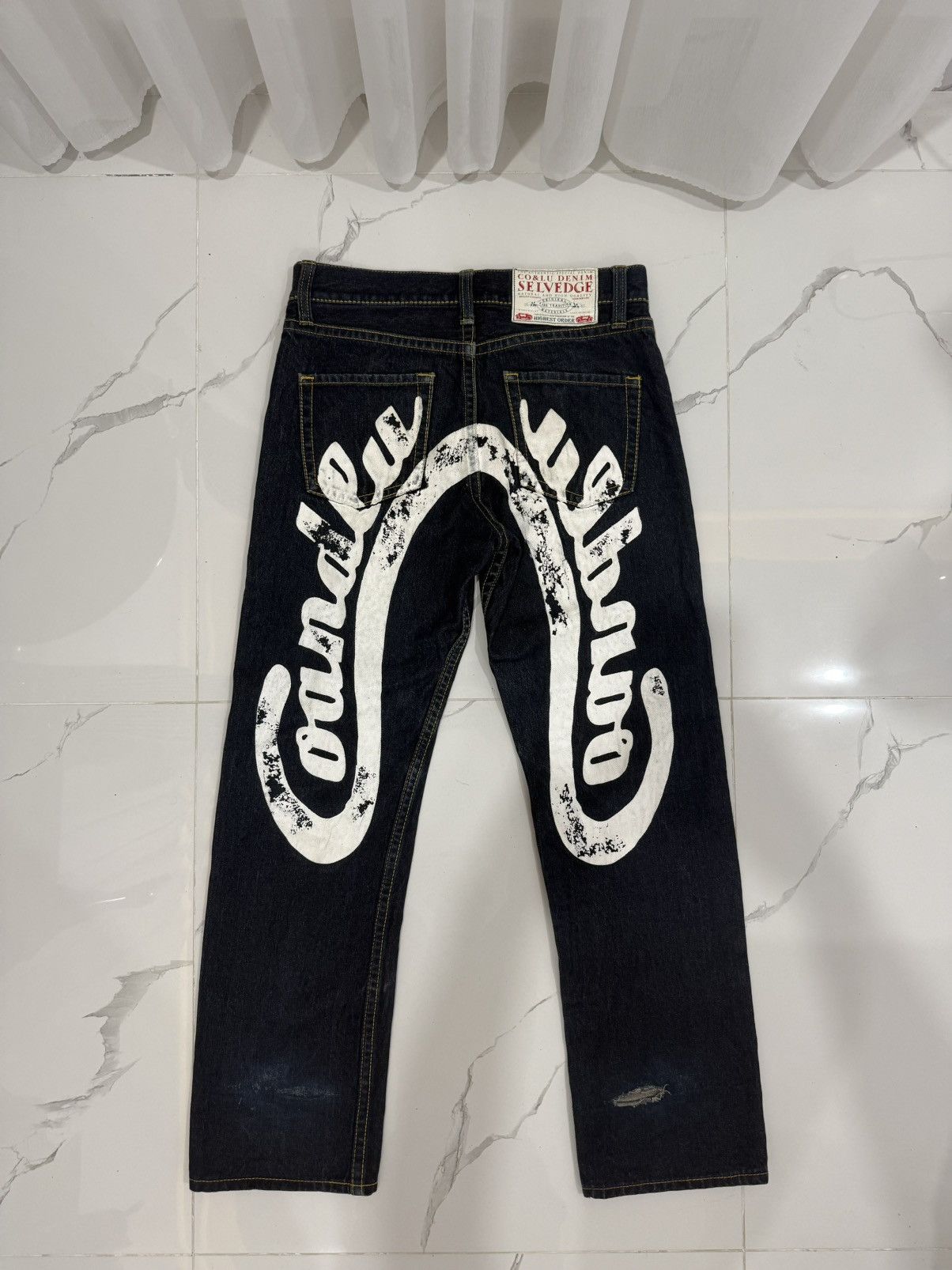 00’s CO & LU SELVEDGE RARE JAPAN BAGGY DISTRESSED JEANS