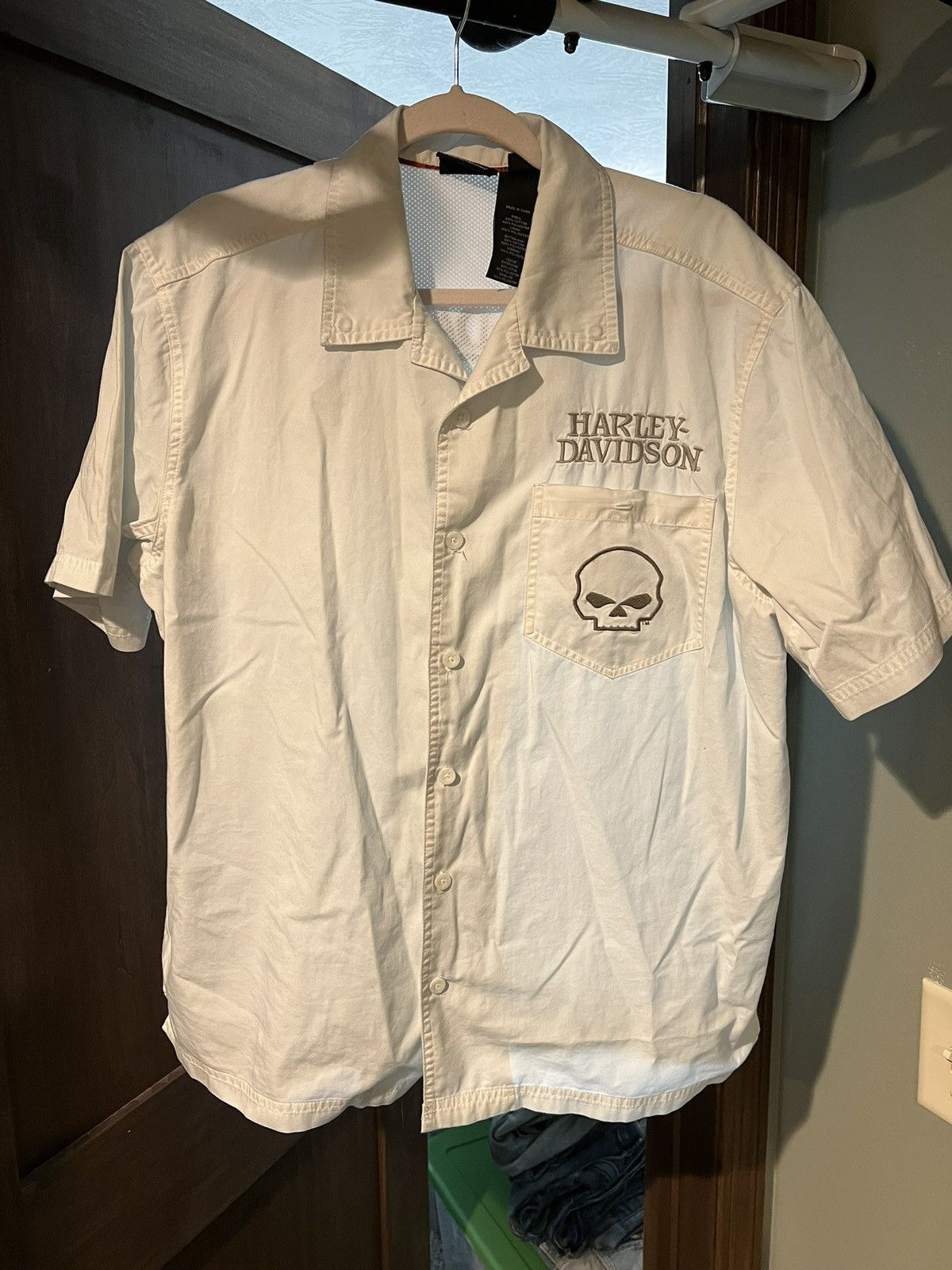 Harley Davidson × Vintage Embroidered Harley Davidson Button Up Shirt Size US XL / EU 56 / 4 - 1 Thumbnail