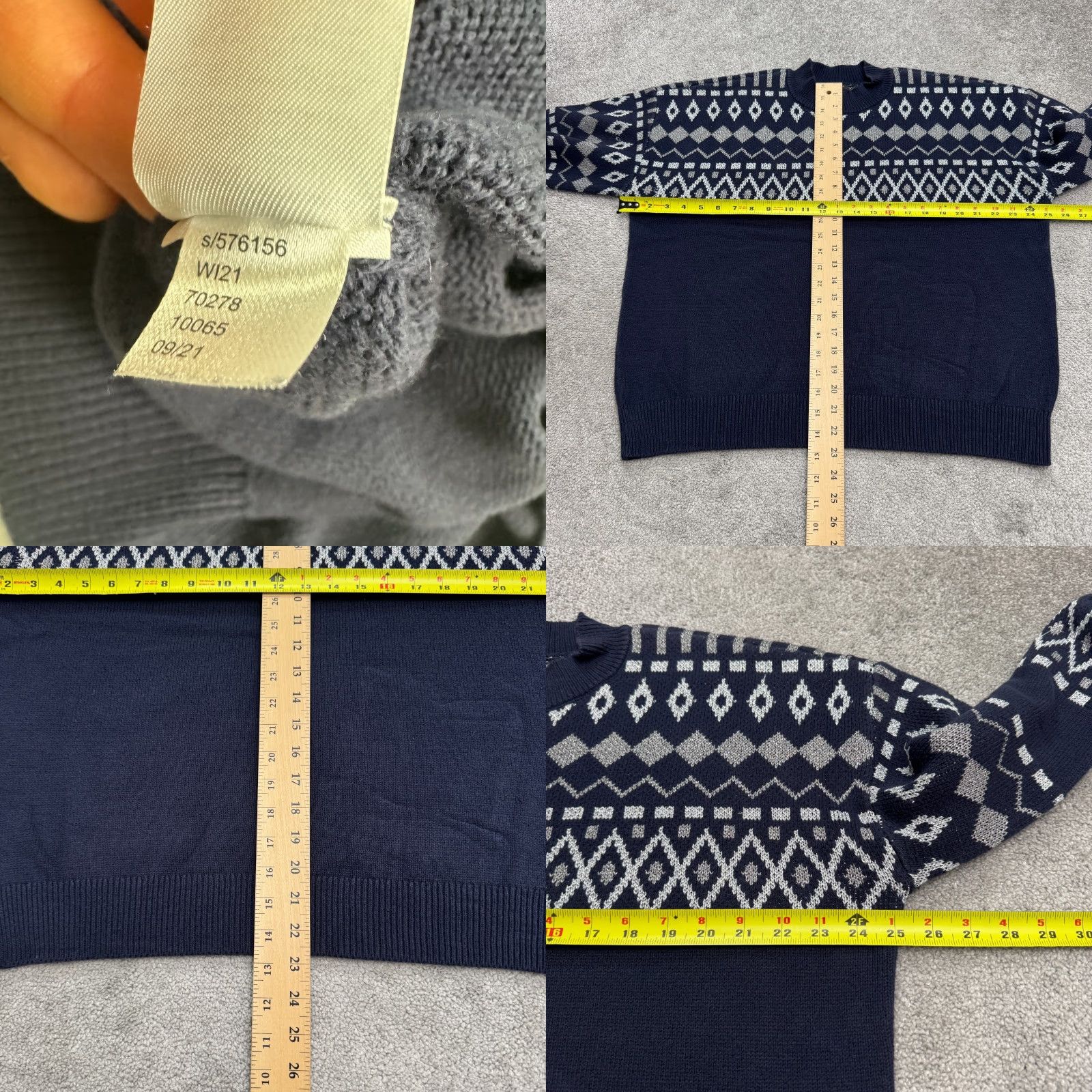 Ann Taylor Ann Taylor Sweater Womens XL Navy Silver Fair Isle Metallic Pullover Knit Autumn Winter Womens Size XL / US 12-14 / IT 48-50 - 8 Thumbnail
