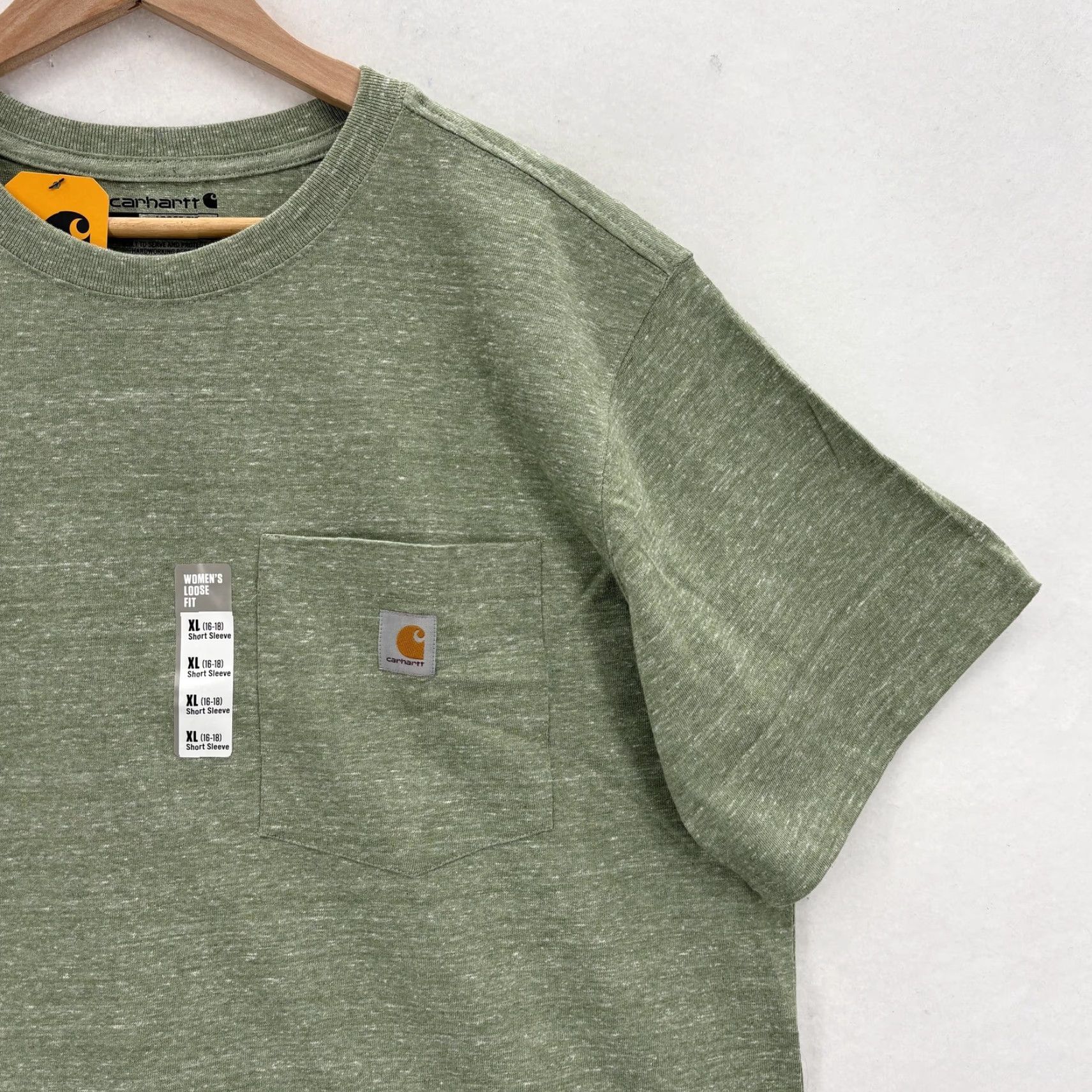 Carhartt Carhartt Shirt Womens XL Green Loose Fit Heavyweight Pocket Tee K87-W Workwear Size XL / US 12-14 / IT 48-50 - 2 Thumbnail