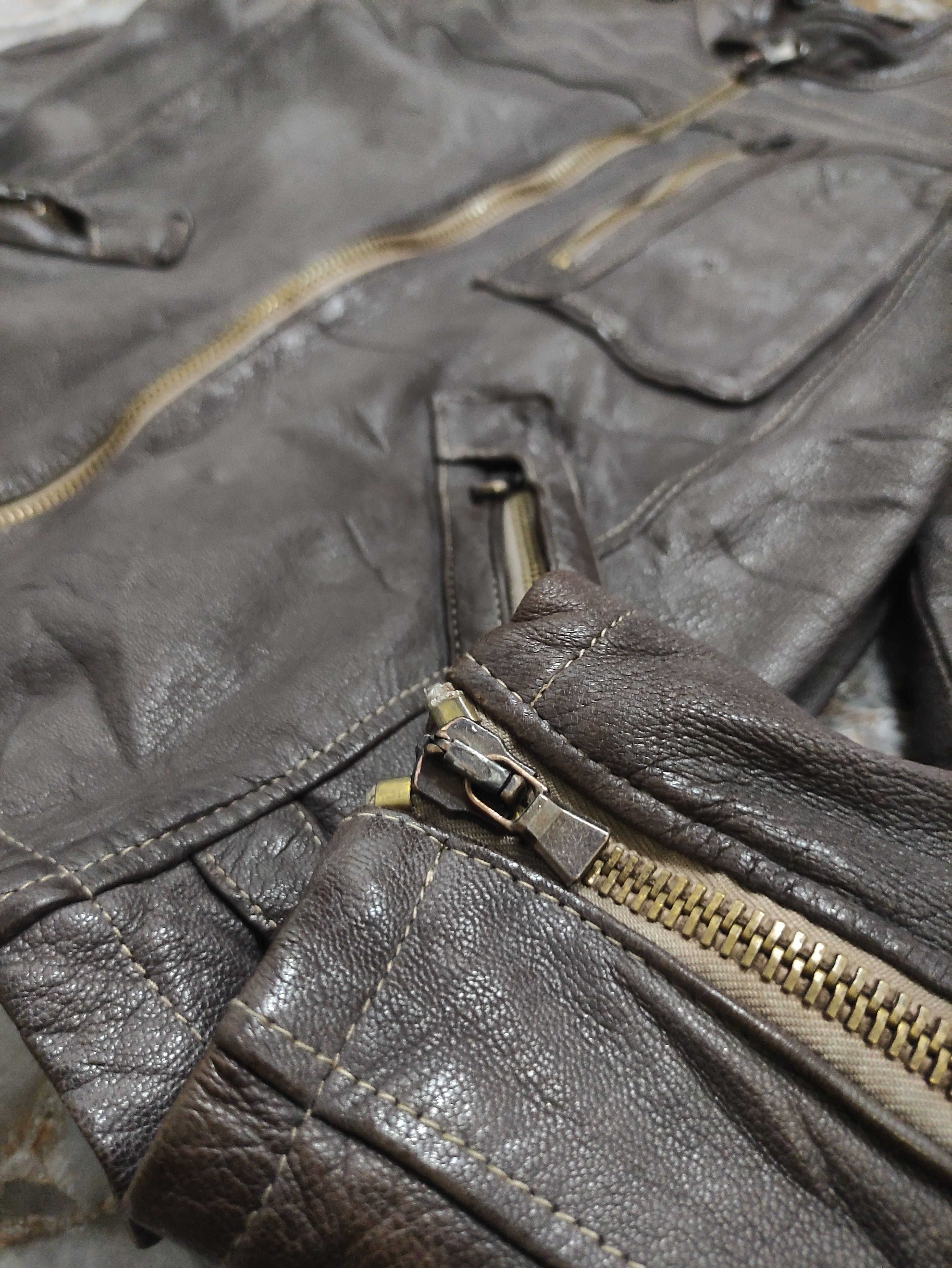 GAS × Japanese Brand Gas Jeans cafe racer leather jacket Size US M / EU 48-50 / 2 - 11 Thumbnail