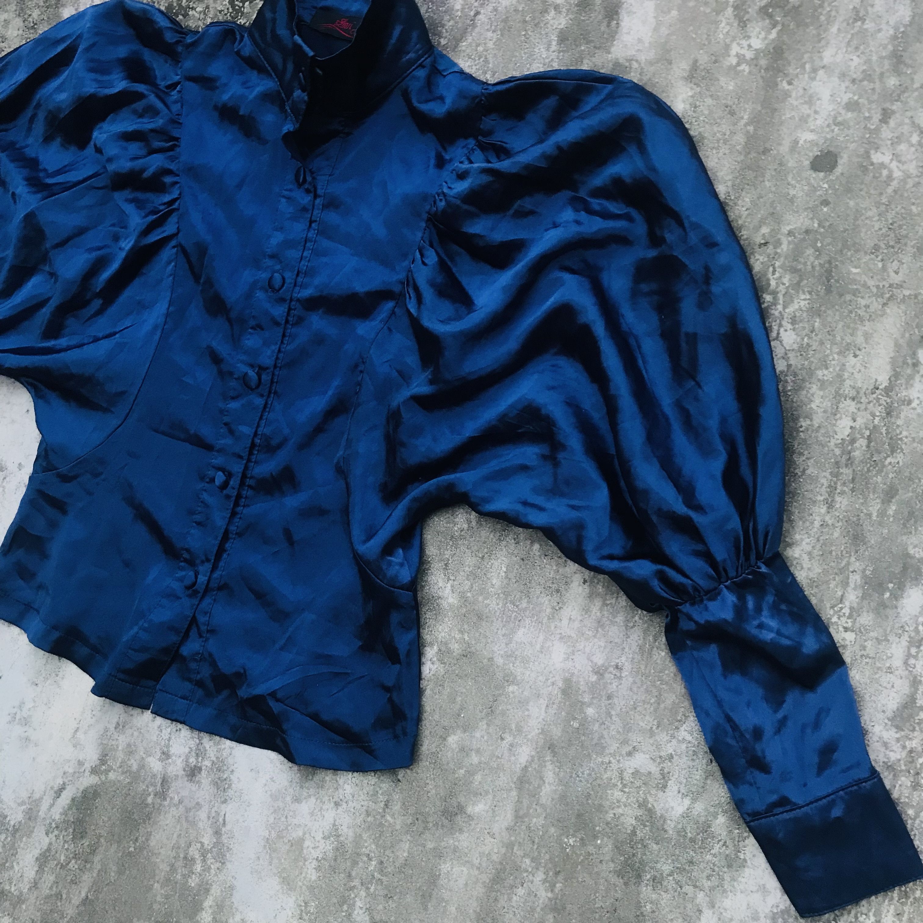 Vintage Japanese Monochrome Ethereal Blouse Size M / US 6-8 / IT 42-44 - 2 Thumbnail