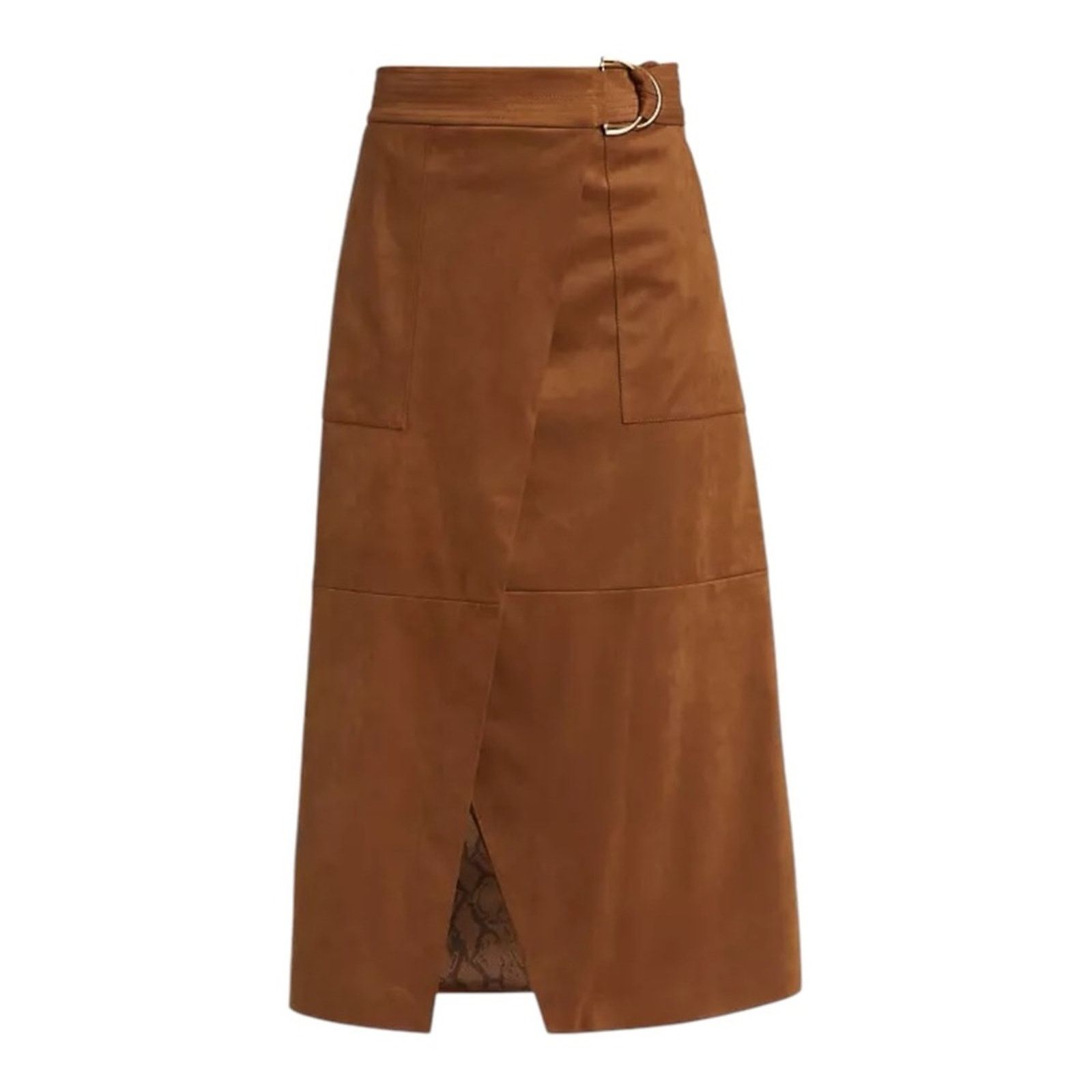 Ramy Brook NWT Ramy Brook Faux Suede Delphia Midi Skirt Size 2 Brown Size 26" / US 2 / IT 38 - 4 Thumbnail
