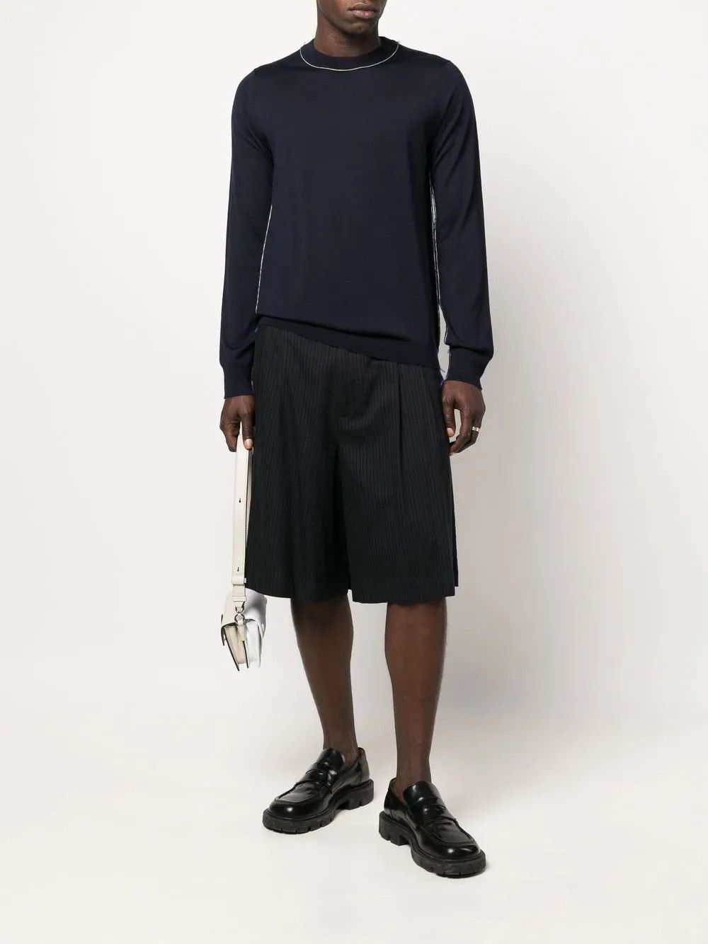 Maison Margiela o1w1db10526 Work-In-Progress Wool Sweater in Blue Size US M / EU 48-50 / 2 - 2 Thumbnail
