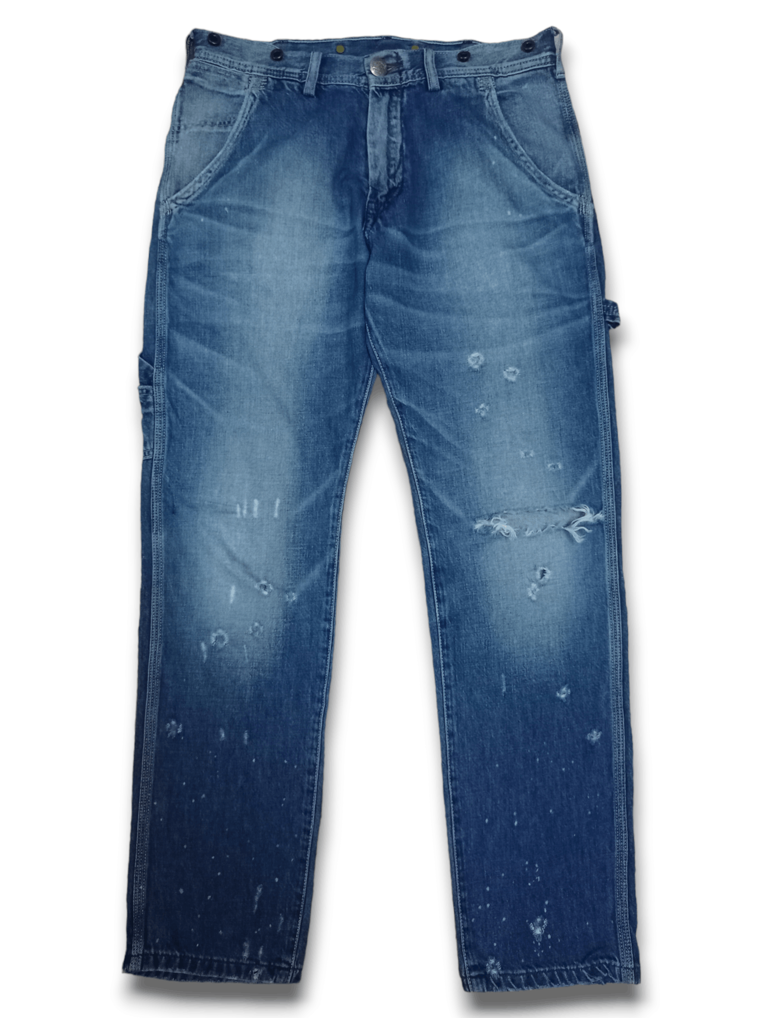 Japanese Brand Vintage Japanese Brand Painted Distressed Carpenter Jeans Size US 30 / EU 46 - 1 Thumbnail
