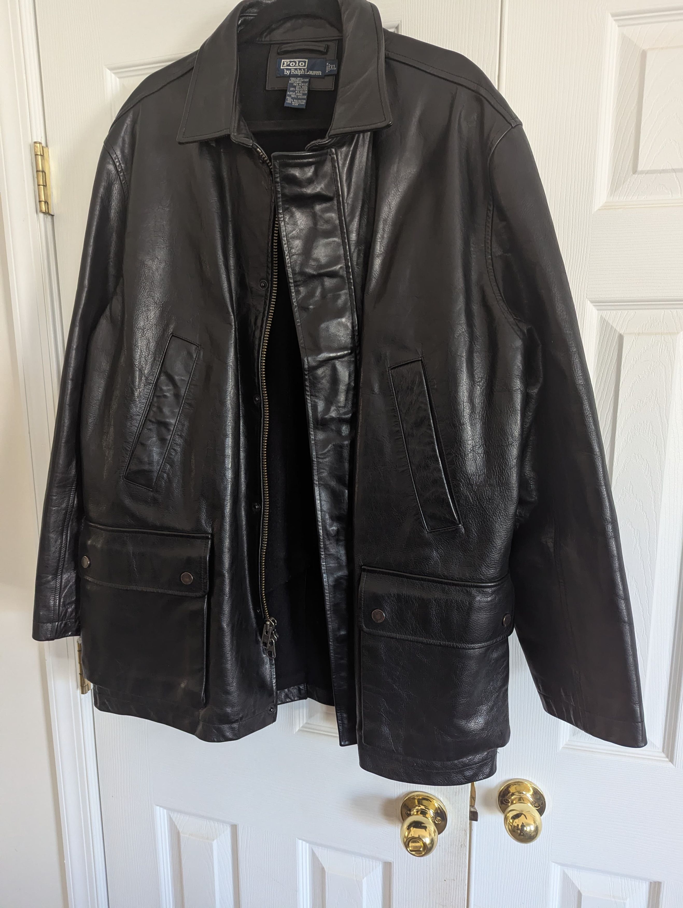 Polo Ralph Lauren Vintage Heavy Leather Coat Size US XL / EU 56 / 4 - 1 Thumbnail