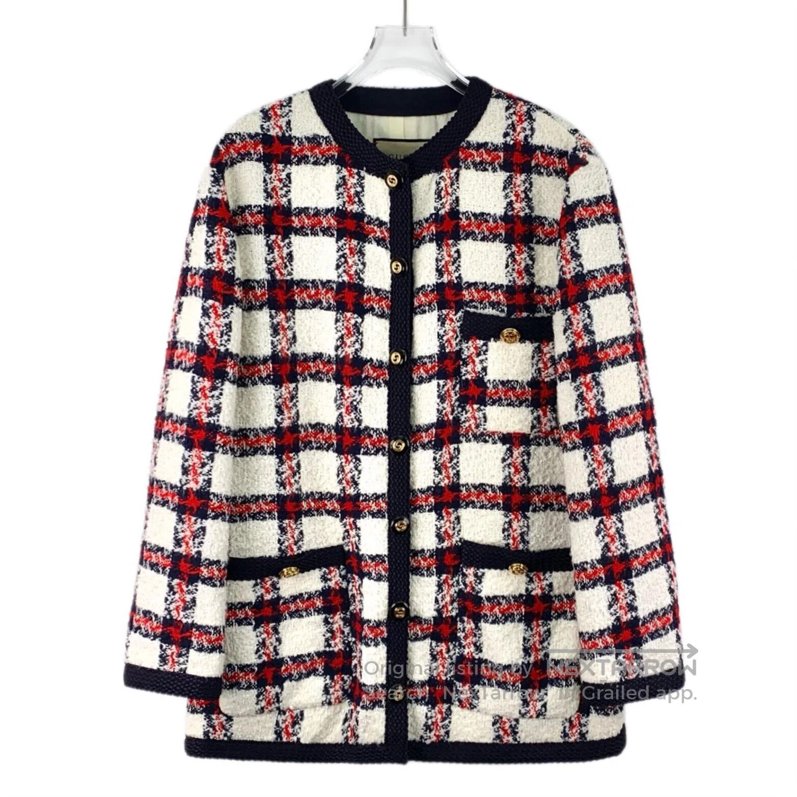 Gucci Guicci Colorful Plaid Collar Single Breasted Long Sleeve W Size S / US 4 / IT 40 - 1 Thumbnail