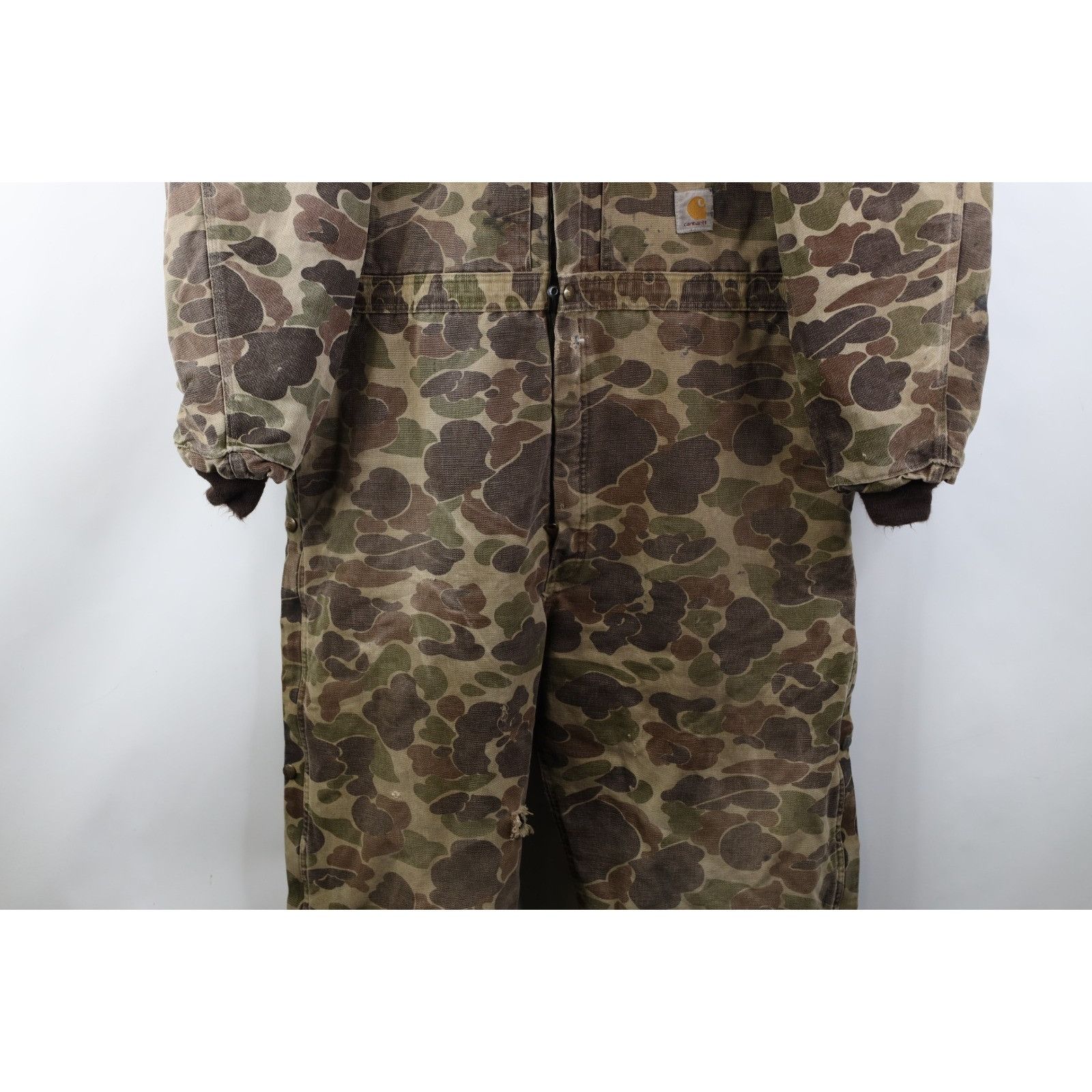Carhartt Vintage 80s Carhartt Distressed Duck Camouflage Coveralls Size US XXL / EU 58 / 5 - 3 Thumbnail