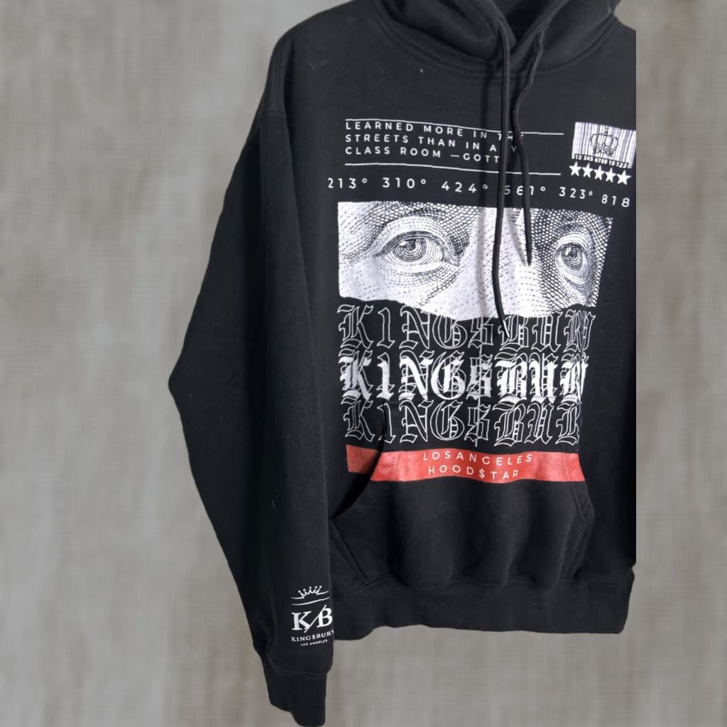 Vintage Kingsbury Los Angeles Mens Hoodie Pullover Black M Hoodstar Angel Graphic Pullover Hoodie Mens Black Size US M / EU 48-50 / 2 - 1 Thumbnail