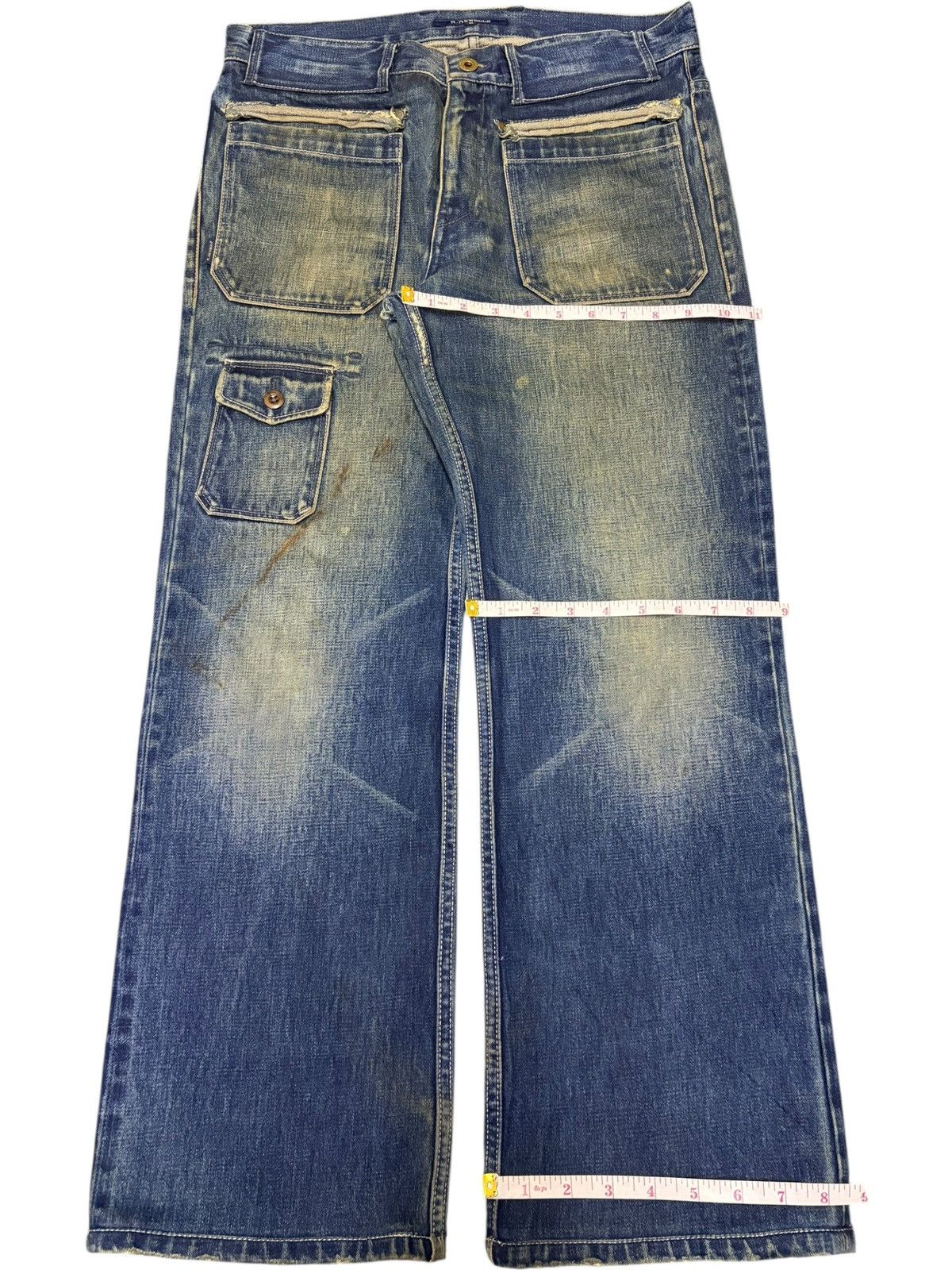 R.Newbold Vintage R Newbold Mud Wash Tactical Style Distress Jeans Size US 31 - 11 Thumbnail