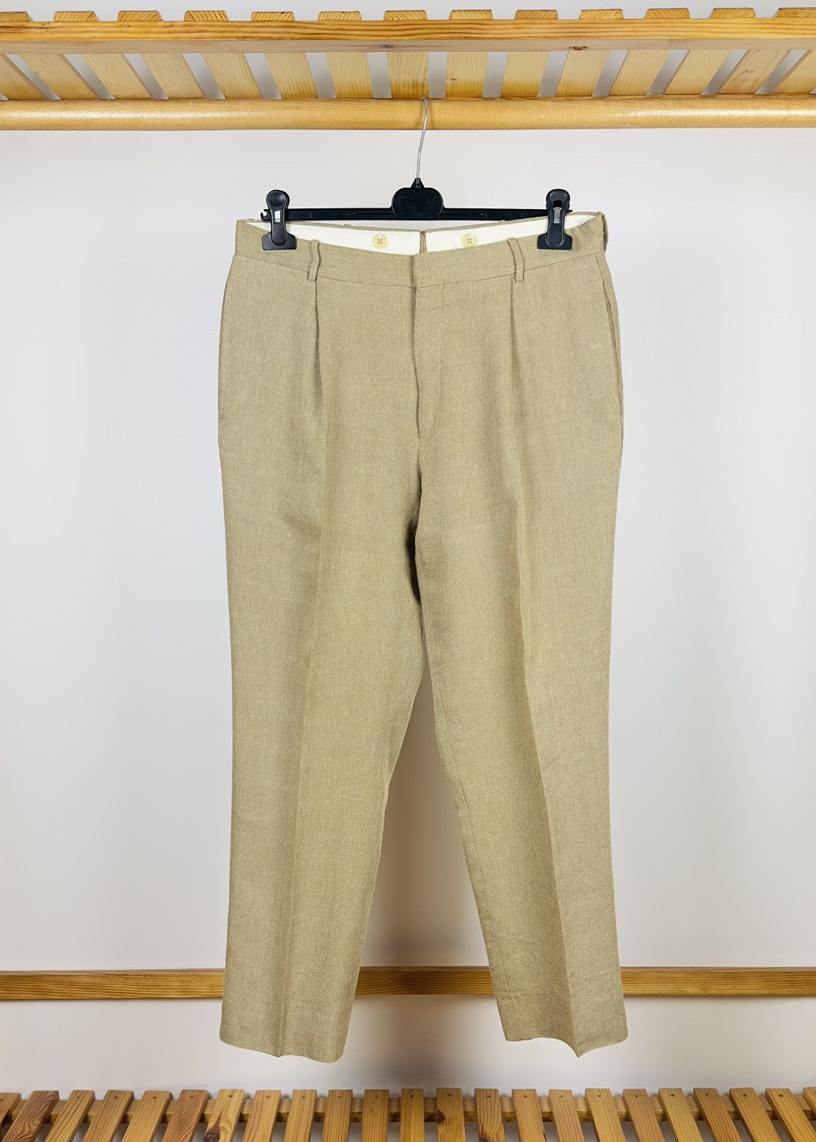 Polo Ralph Lauren Vintage Polo Ralph Lauren Beige Trousers Pants Made in Italy Size 34R - 1 Thumbnail