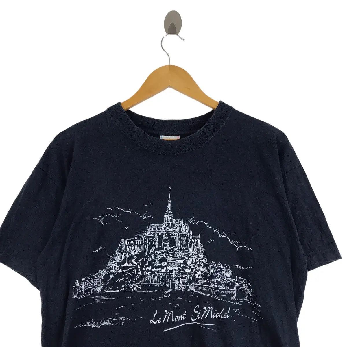 Vintage Vintage 90’ MONT SAINT MICHEL Art Painting Tee Shirt Cultura Size L / US 10 / IT 46 - 2 Thumbnail