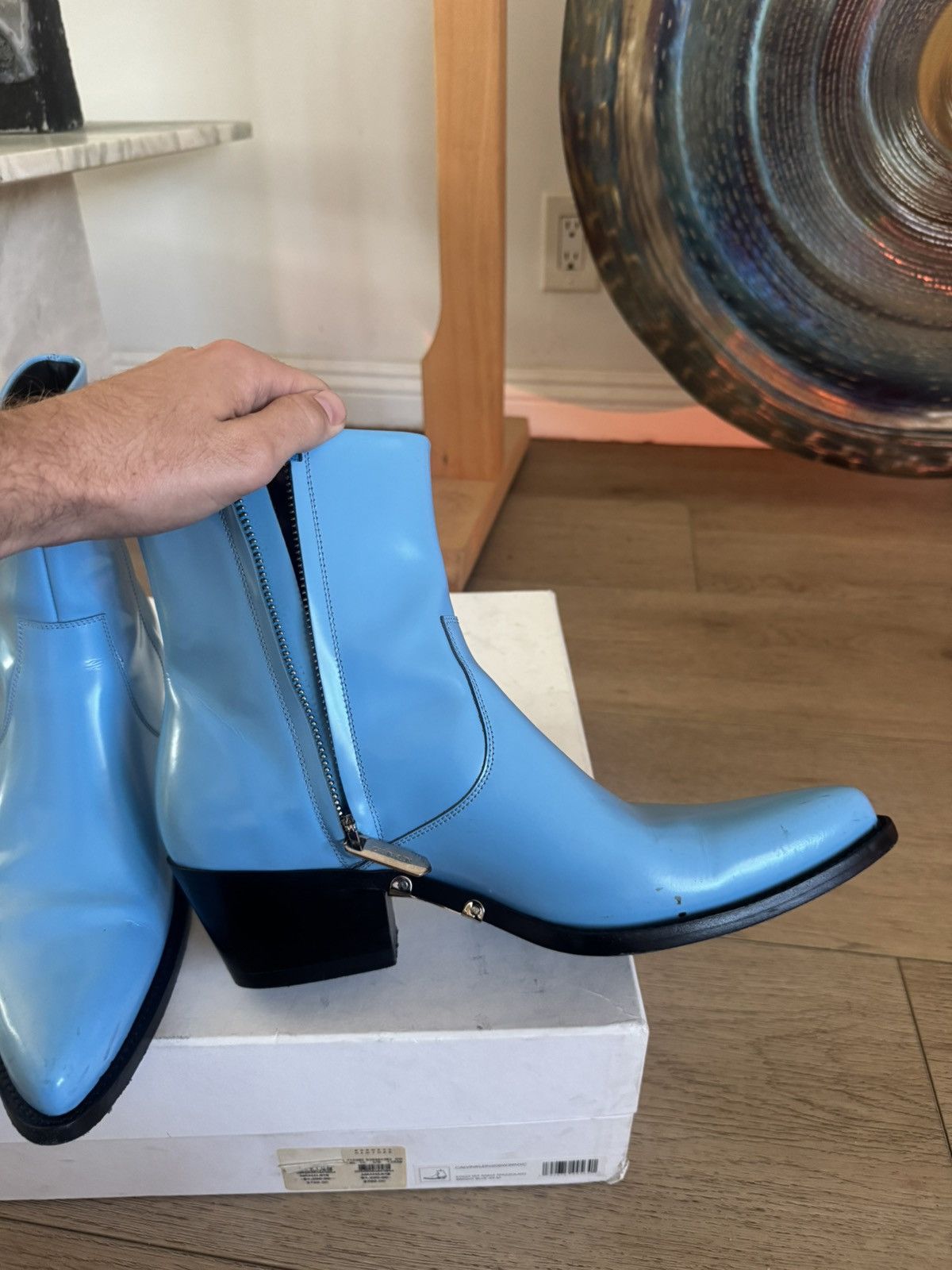 Calvin Klein 205W39NYC Blue Tex Spazolatto boots Size US 10 / EU 43 - 6 Thumbnail