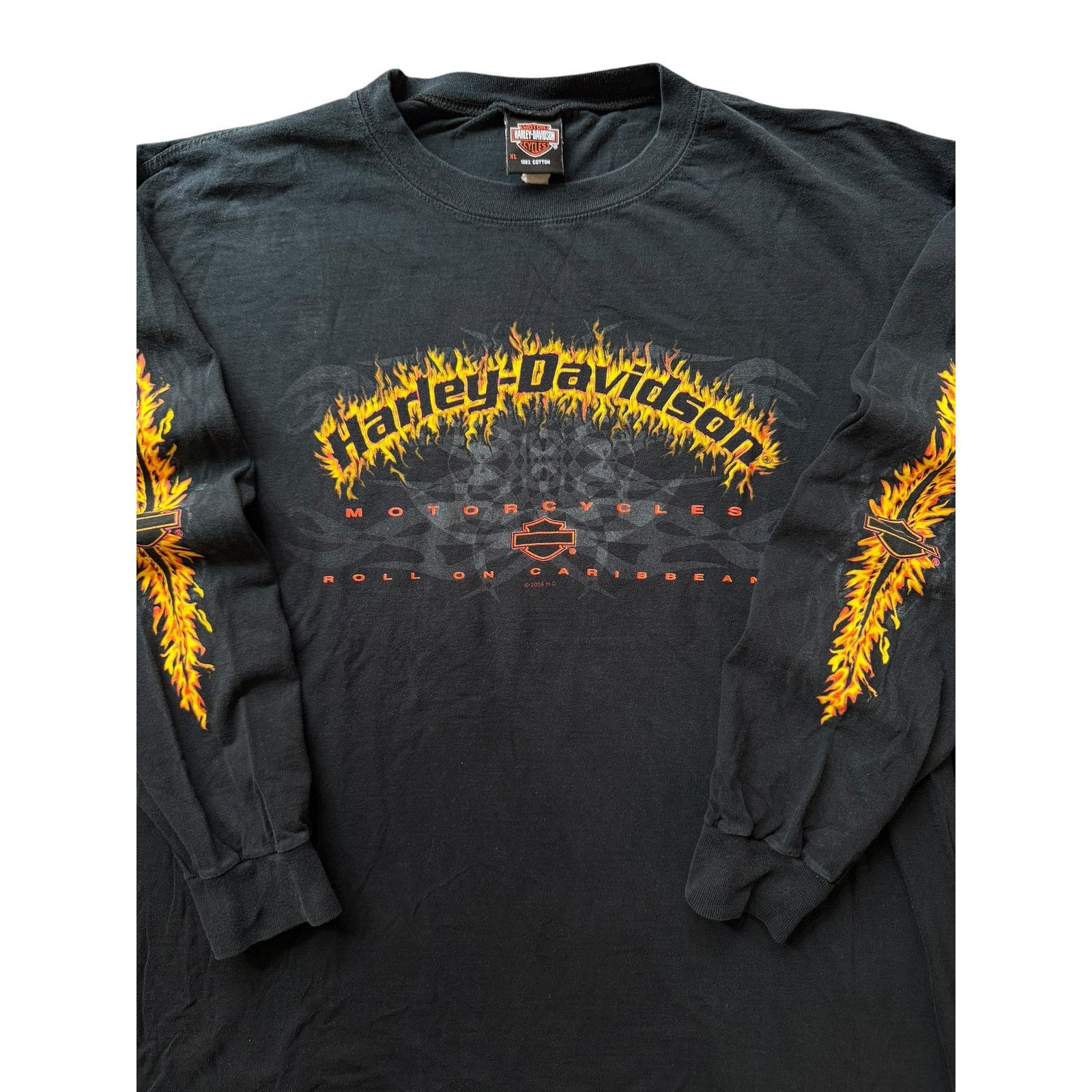 Harley Davidson Vintage Harley Davidson Flames Long Sleeve Size US XXL / EU 58 / 5 - 3 Thumbnail