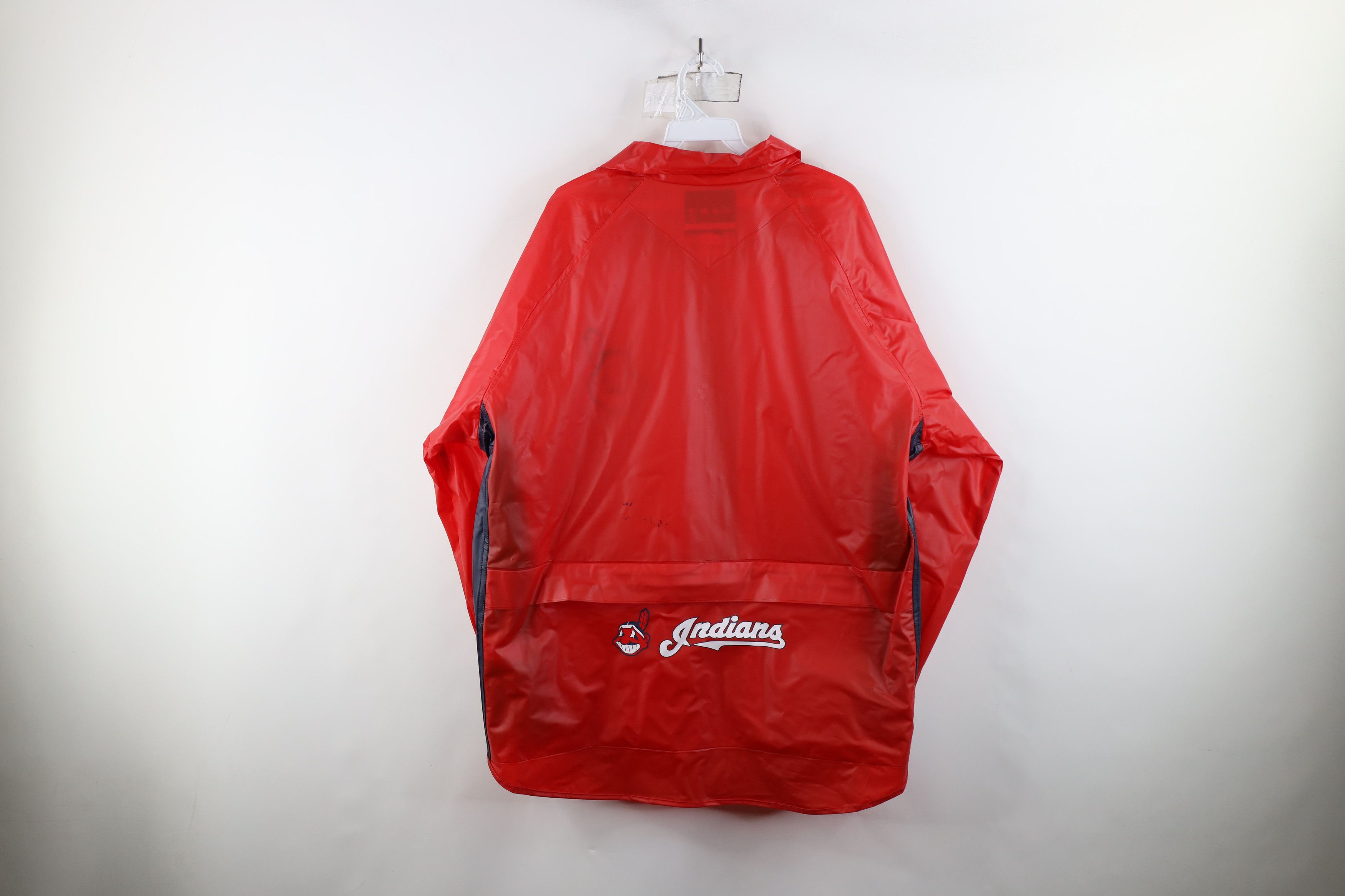 Vintage Vintage 90s Wahoo Cleveland Indians Packable Rain Jacket Red Size US L / EU 52-54 / 3 - 13 Thumbnail