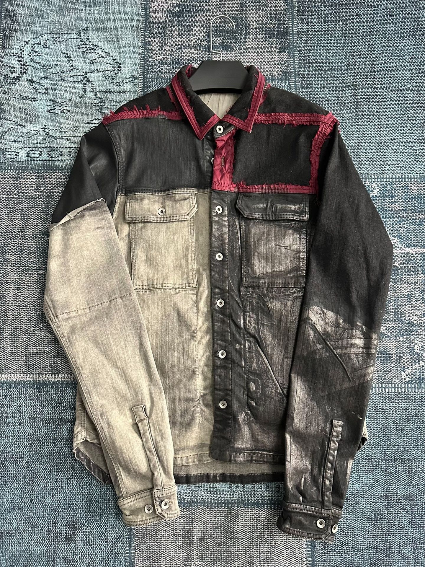 Rick Owens Drkshdw Rick Owens Waxed Panel Jacket Size US M / EU 48-50 / 2 - 1 Thumbnail
