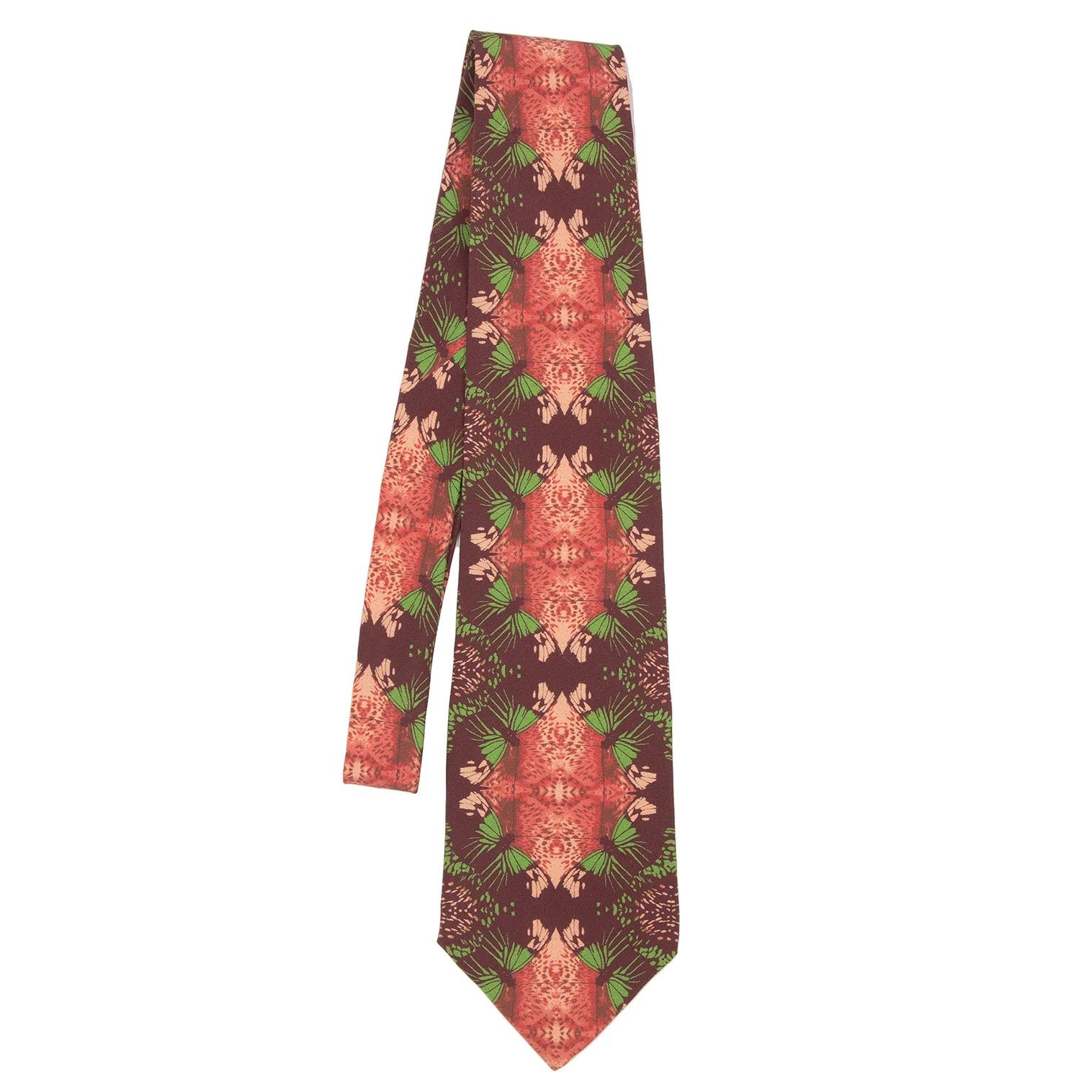 Jean Paul Gaultier Butterfly Print Tie in Red, Purple, and Green Size ONE SIZE - 1 Thumbnail