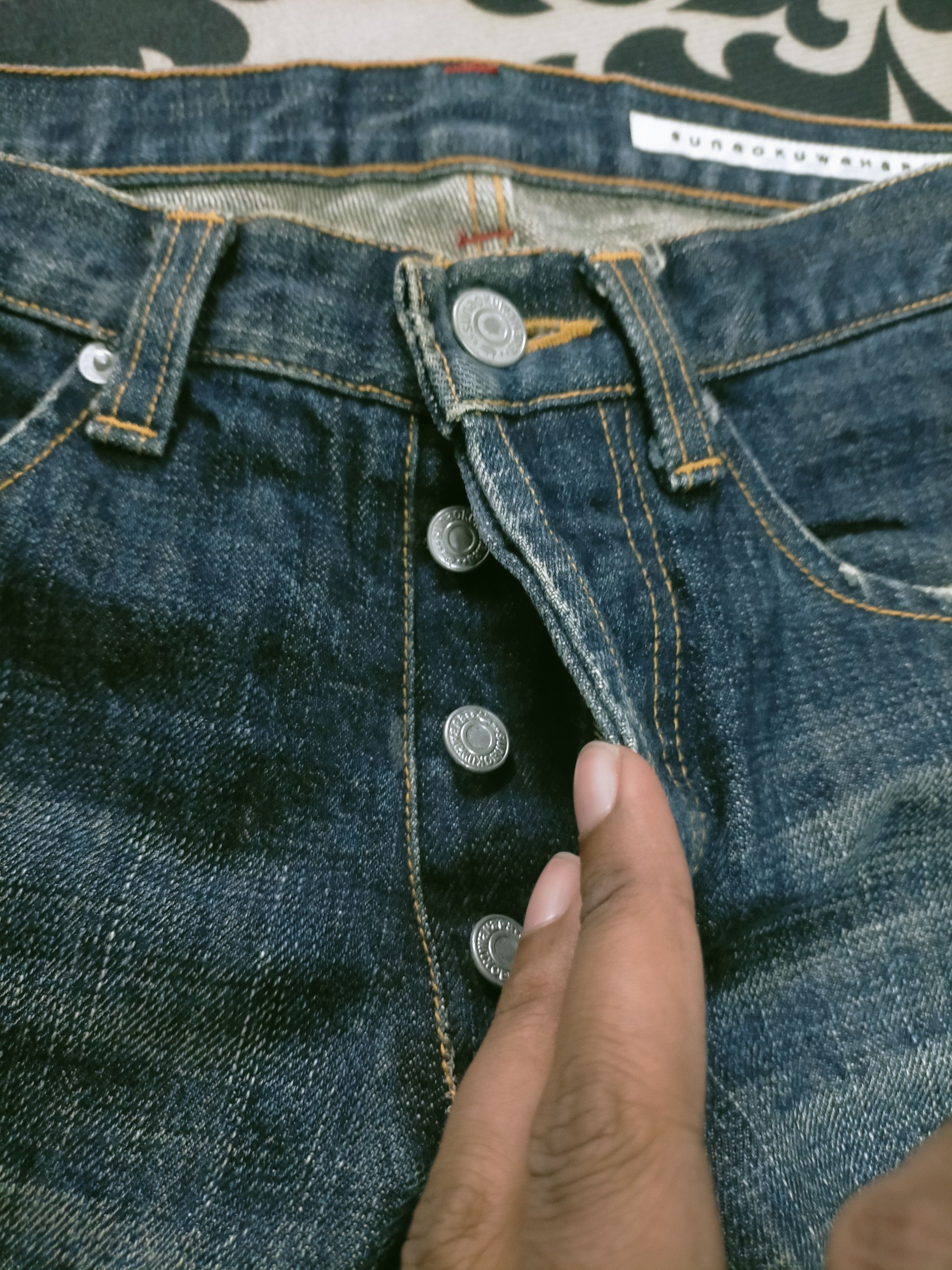 Issey Miyake × Japanese Brand 🔥 Sunao Kuwahara Distressed Jeans Size US 29 - 7 Thumbnail