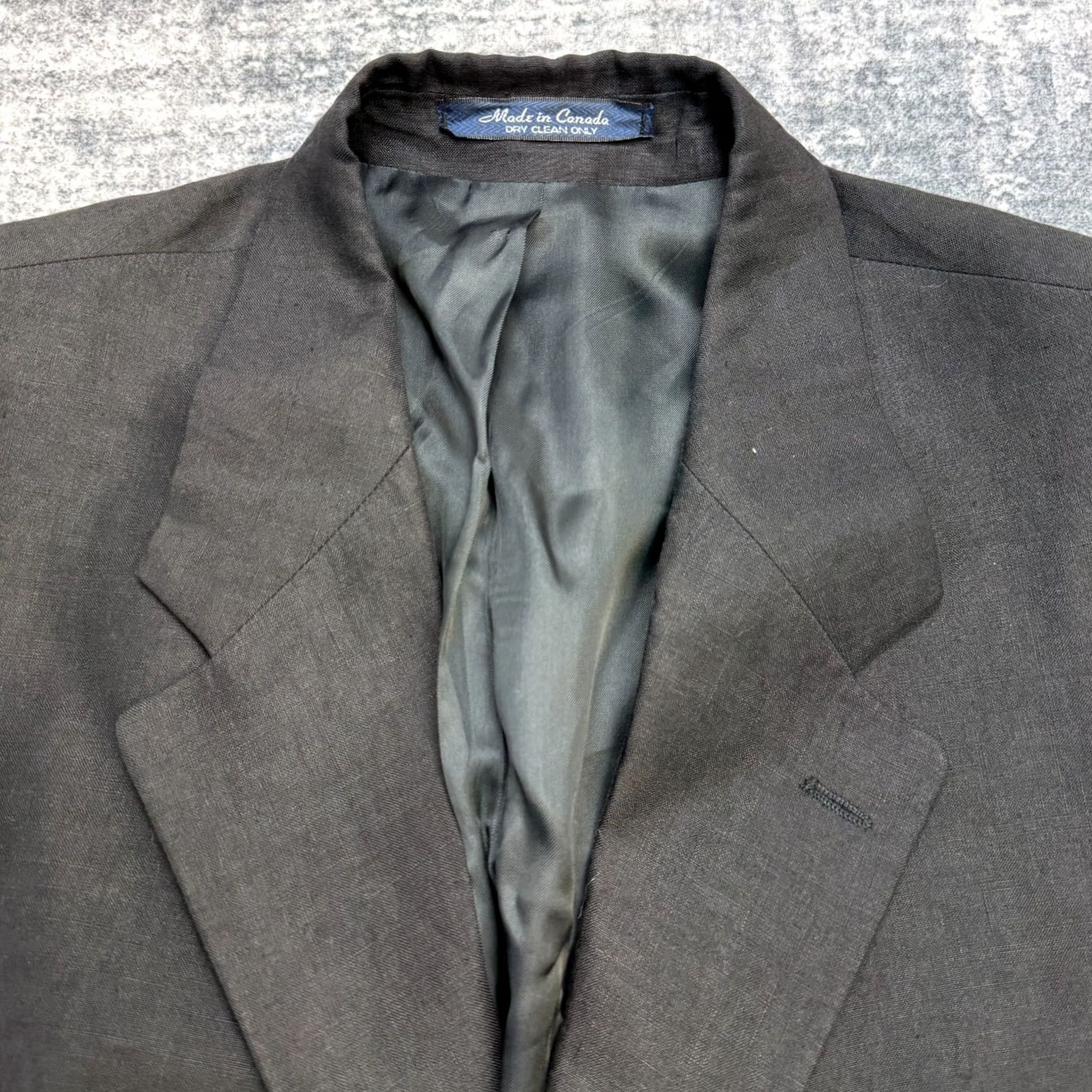 Chaps VINTAGE Chaps Jacket Mens 42 Black VTG Ralph Lauren Blazer 42L Linen Four Button Sport Coat Size 42R - 7 Thumbnail