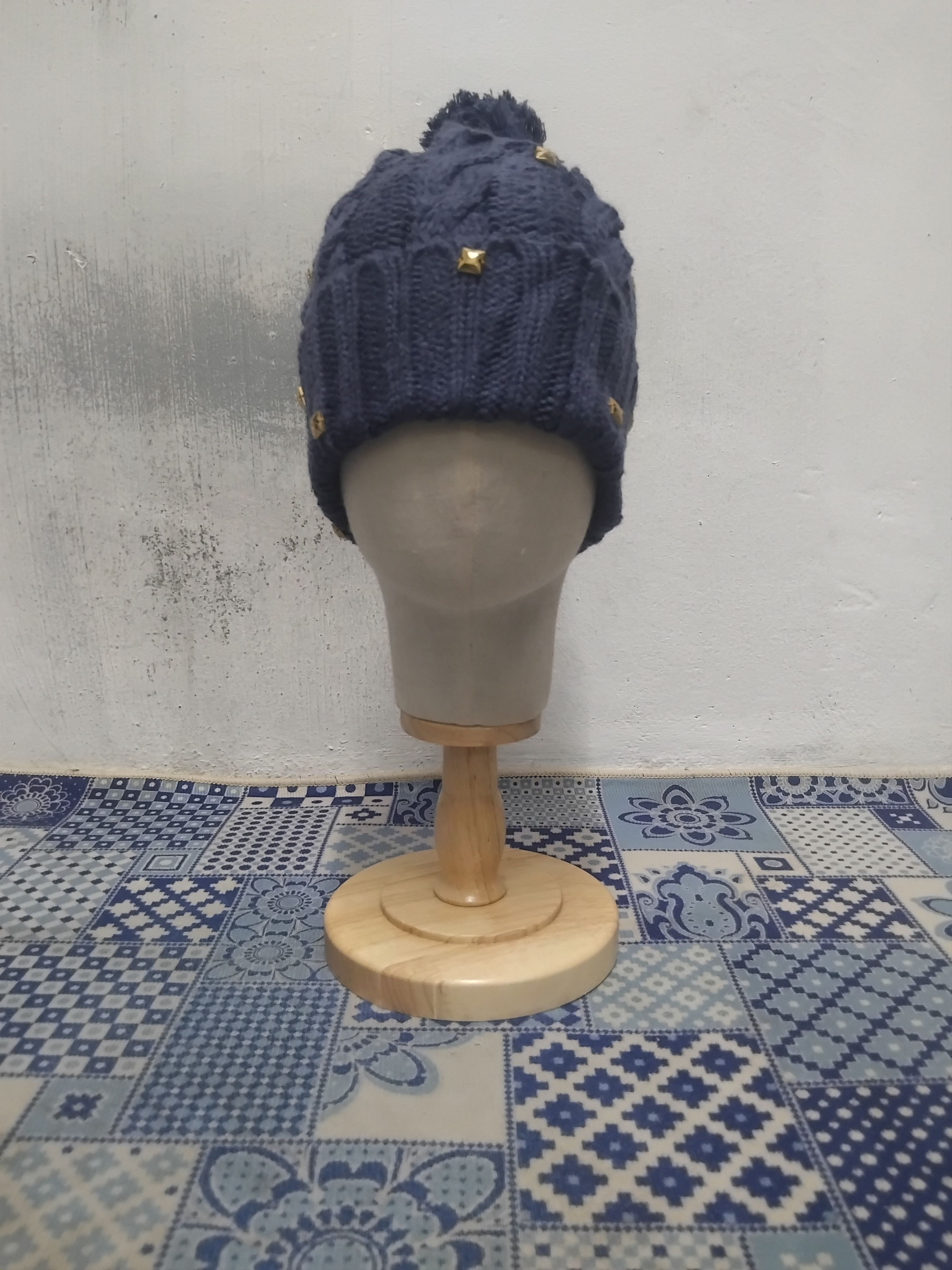 Japanese Brand Studded streetwear blue colour beanie Size ONE SIZE - 4 Thumbnail