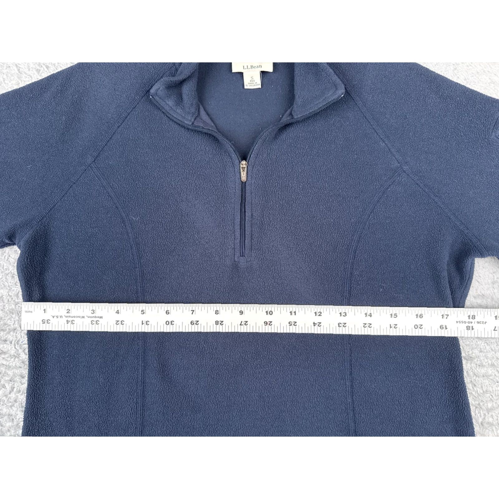 Vintage L.L. Bean Sweater Women Small Blue 1/4 Zip Pullover 100% Polyester Fleece Mock Neck Crew Neck Activewear Floral? Size S / US 4 / IT 40 - 7 Thumbnail