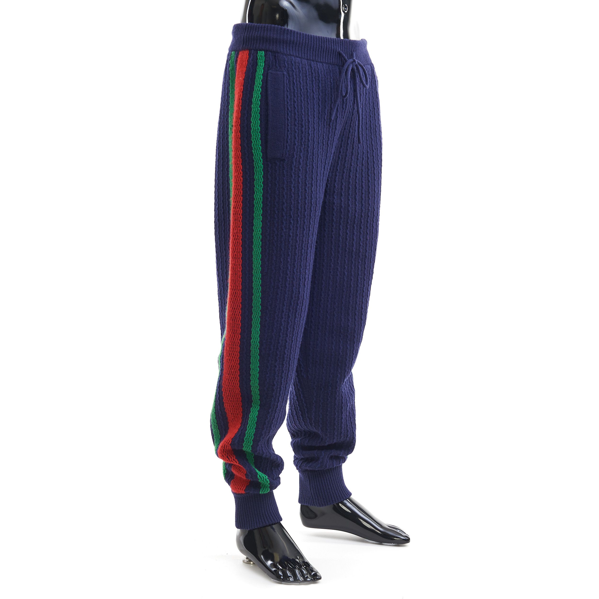 Gucci Jogging Pants In Dark Blue Cable Knit Wool Size US 34 / EU 50 - 8 Thumbnail