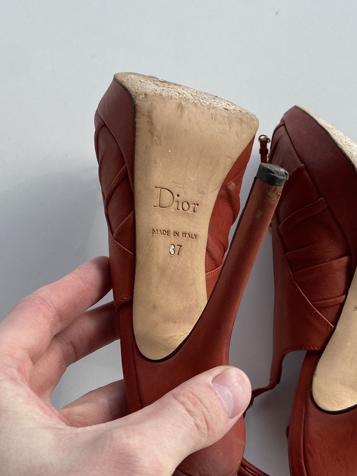 Christian Dior Monsieur Christian Dior vintage Heels brown patent leather Size US 6 / IT 36 - 19 Thumbnail