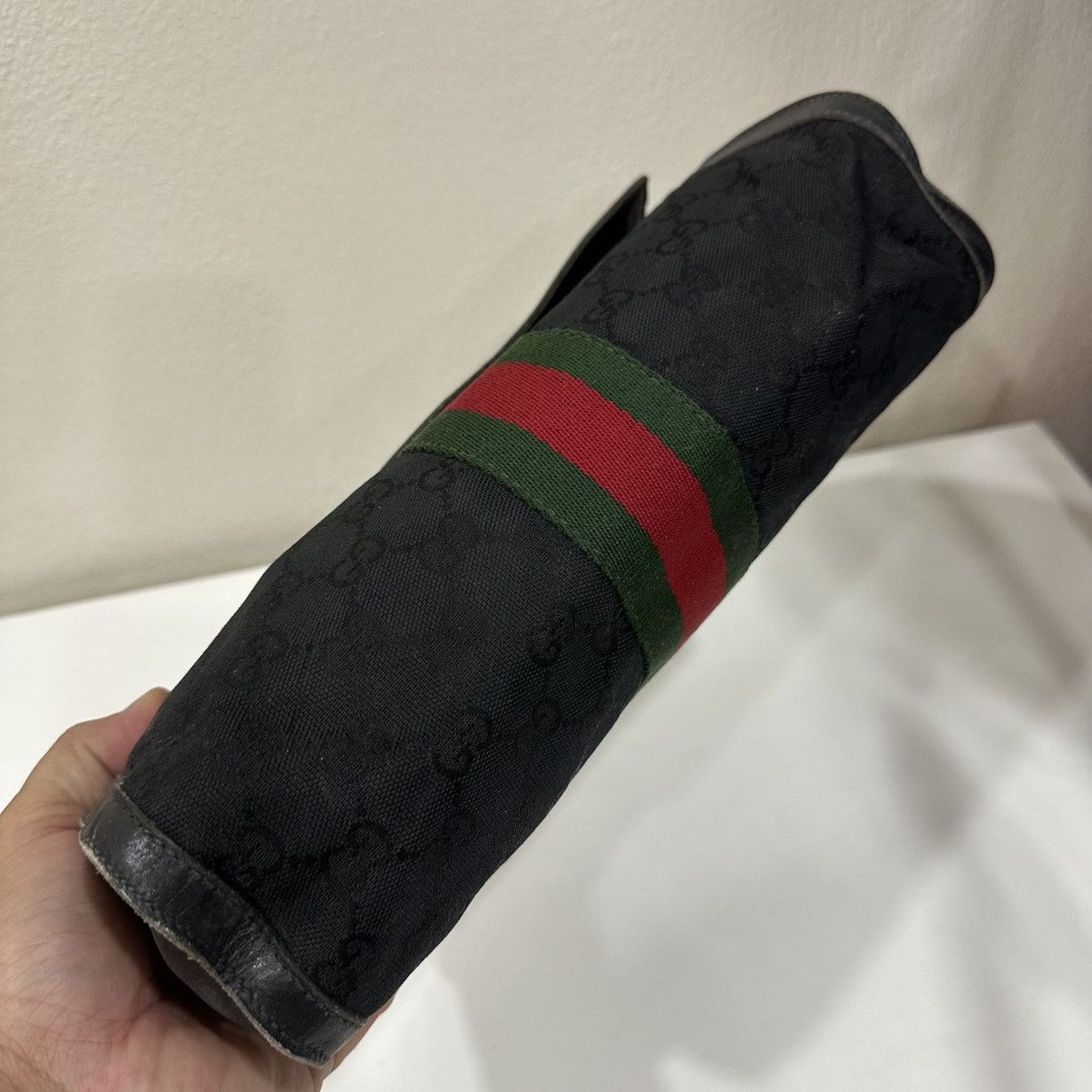 Gucci ‼️YES‼️ VINTAGE GUCCI SHERRY LINE GG CANVAS MONOGRAM POUCH BAG Size ONE SIZE - 4 Thumbnail