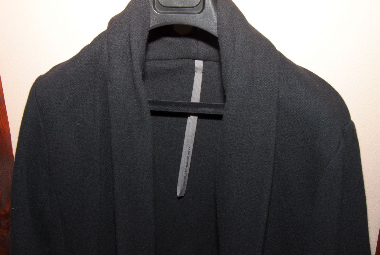 Kazuyuki Kumagai Attachment Wool Melton Stole Coat Black Paperclip KC83-028 Size US M / EU 48-50 / 2 - 2 Thumbnail