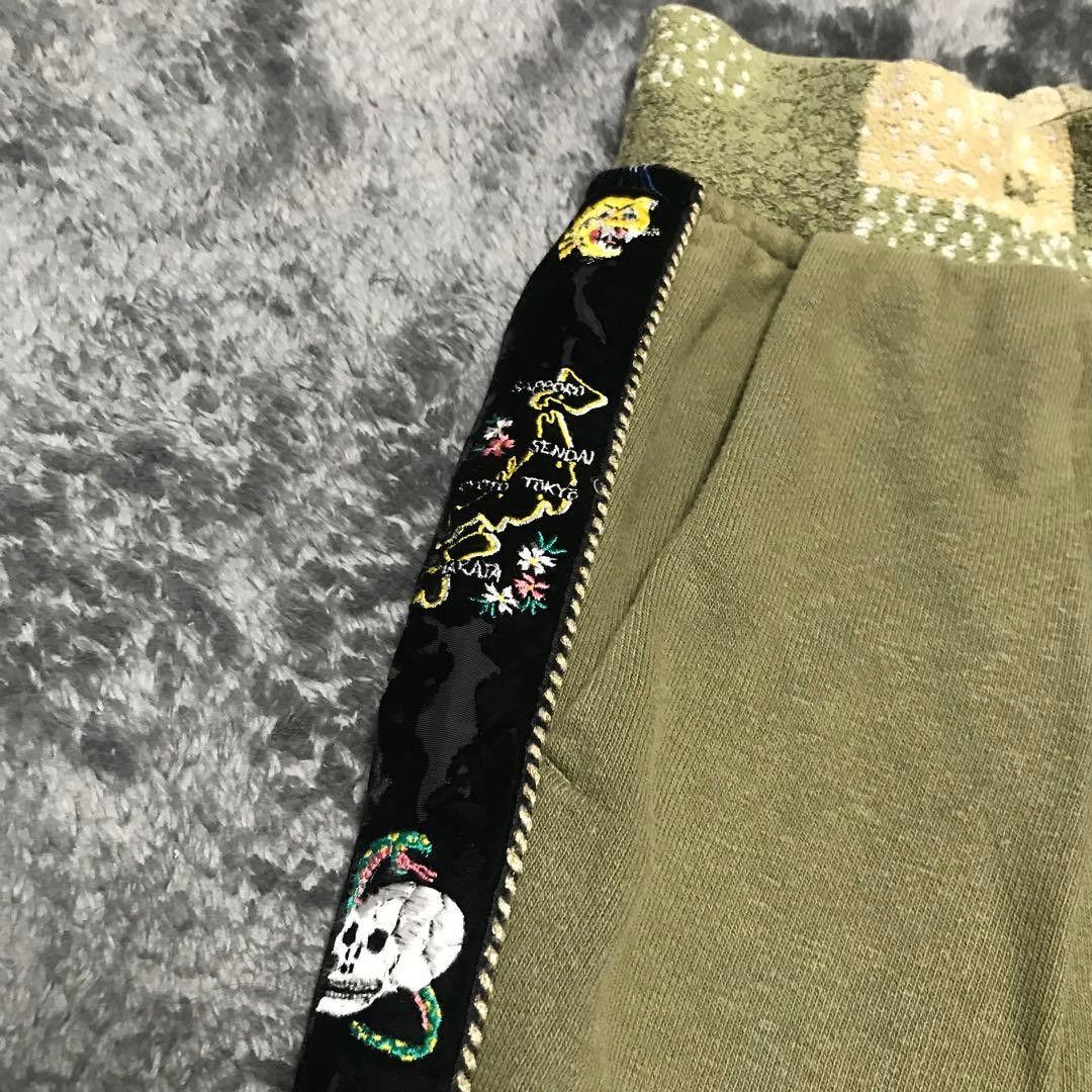 Kapital KAPITAL Ska Tape Jersey Track Pants Khaki 1 Size US 26 / EU 42 - 7 Thumbnail