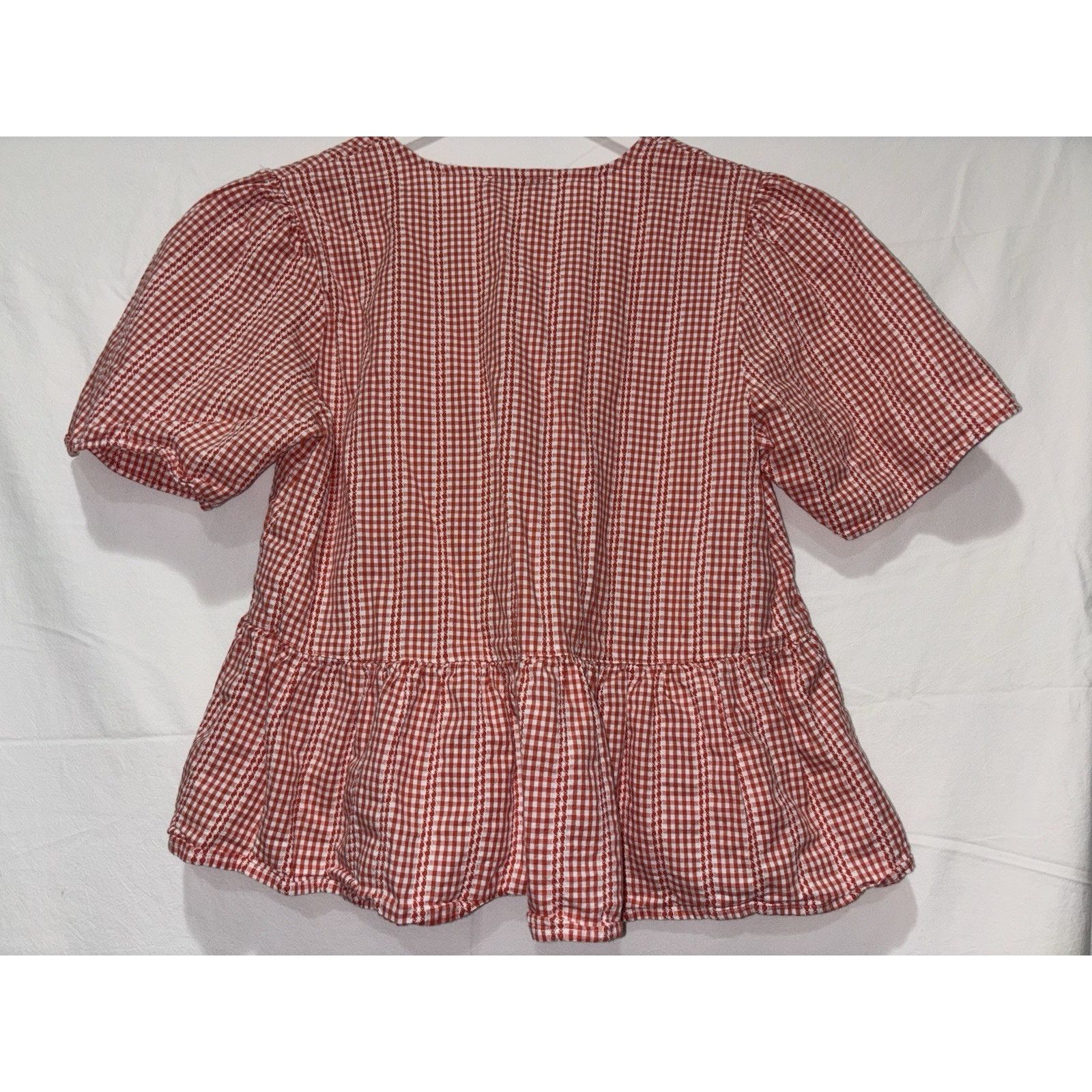 Madewell Madewell Women’s Top Red White Plaid Medium Size M / US 6-8 / IT 42-44 - 7 Thumbnail