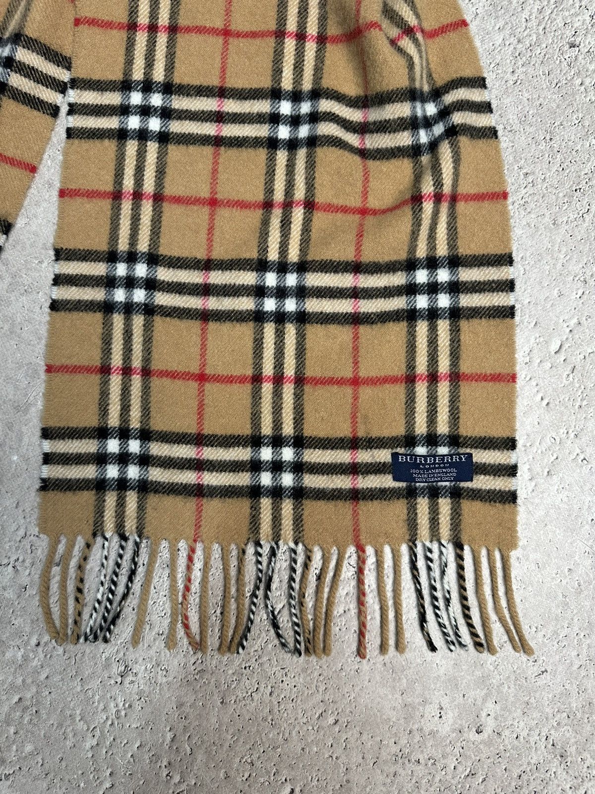 Burberry Burberry Nova Check Lambswool Scarf Beige Large 190x31cm Size ONE SIZE - 4 Thumbnail