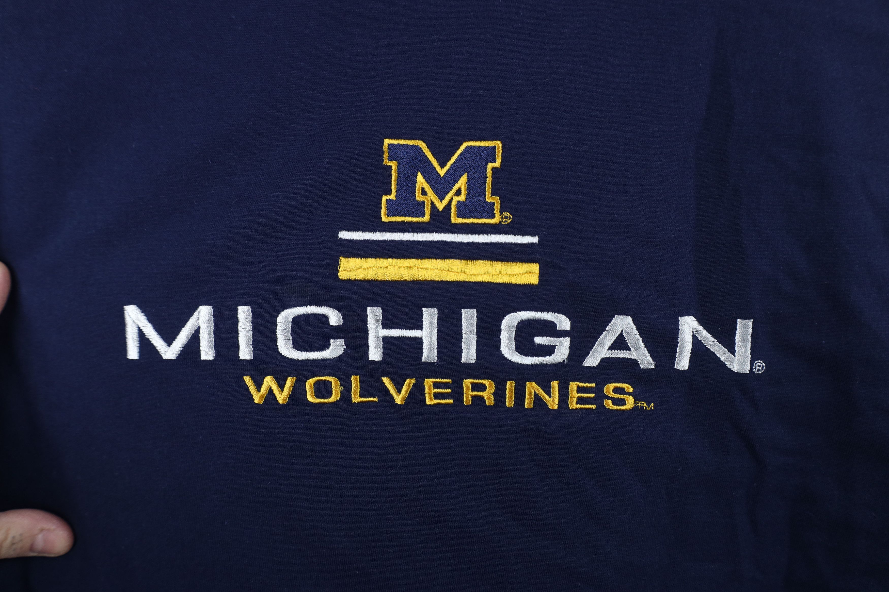 Starter × Vintage Vintage 90s Starter University of Michigan T-Shirt Blue Size US XL / EU 56 / 4 - 5 Thumbnail