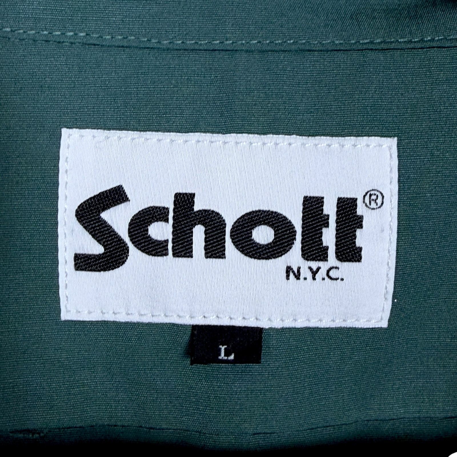 Schott Schott Brothers NYC LS Dark Green Embroidered Work Shirt L Size US L / EU 52-54 / 3 - 9 Thumbnail