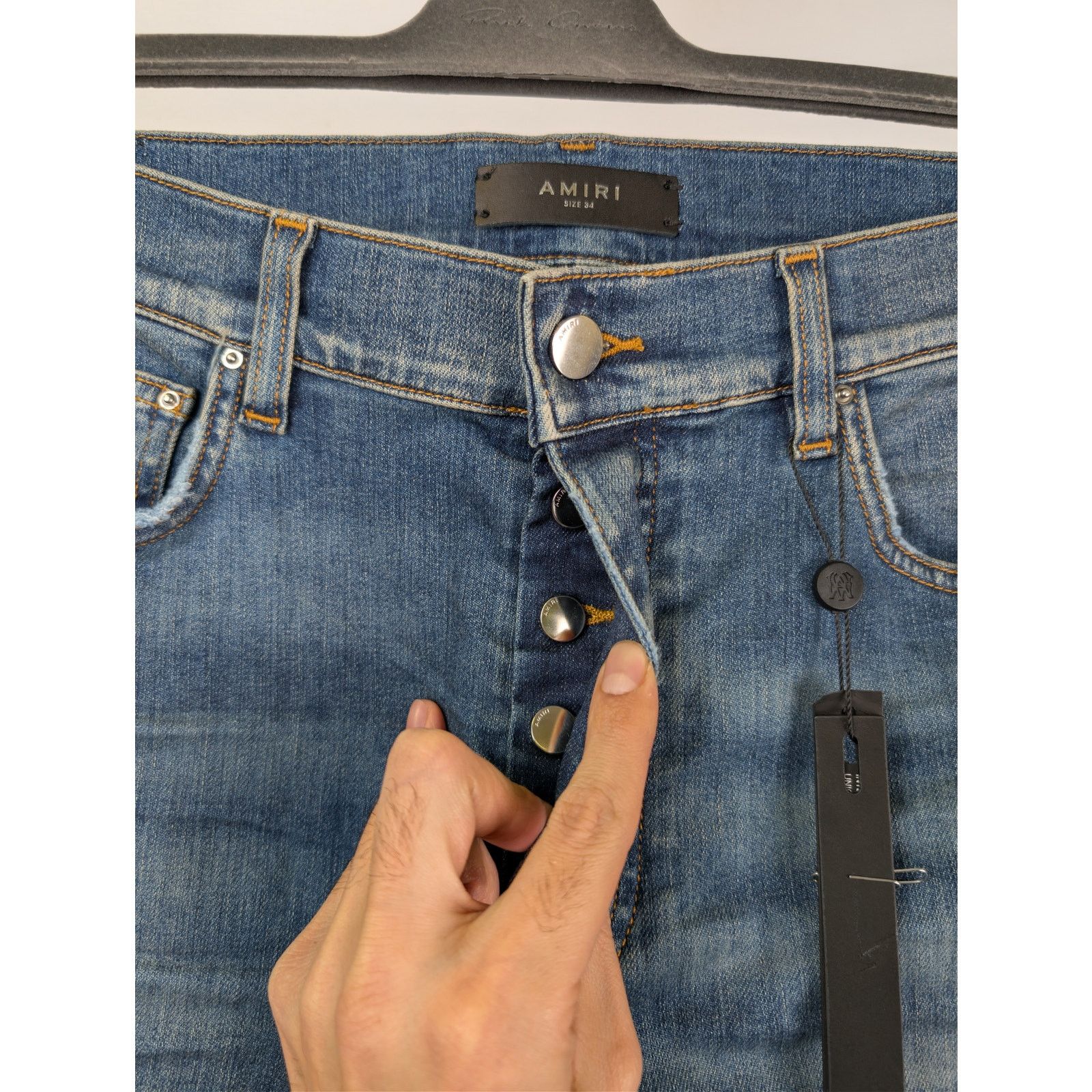 Amiri o1rshd1 MX1 Plaid Jean in Crafted Indigo Blue Size US 38 / EU 54 - 8 Thumbnail